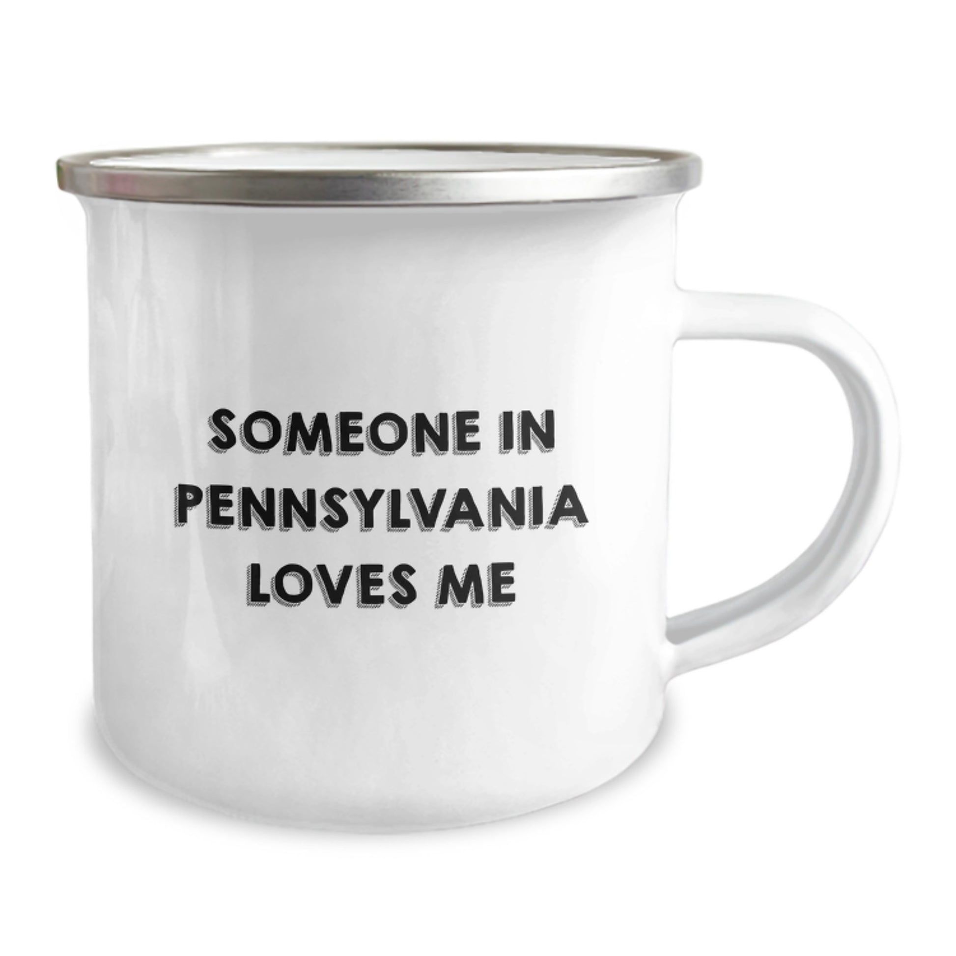 Someone in Pennsylvania Loves Me, Funny Camping Mug for Birthday Unique Gifts from Friends, Unique Pennsylvania Gifts for Men and Women, 12 oz Stainless Steel Camping Mug - Image 2