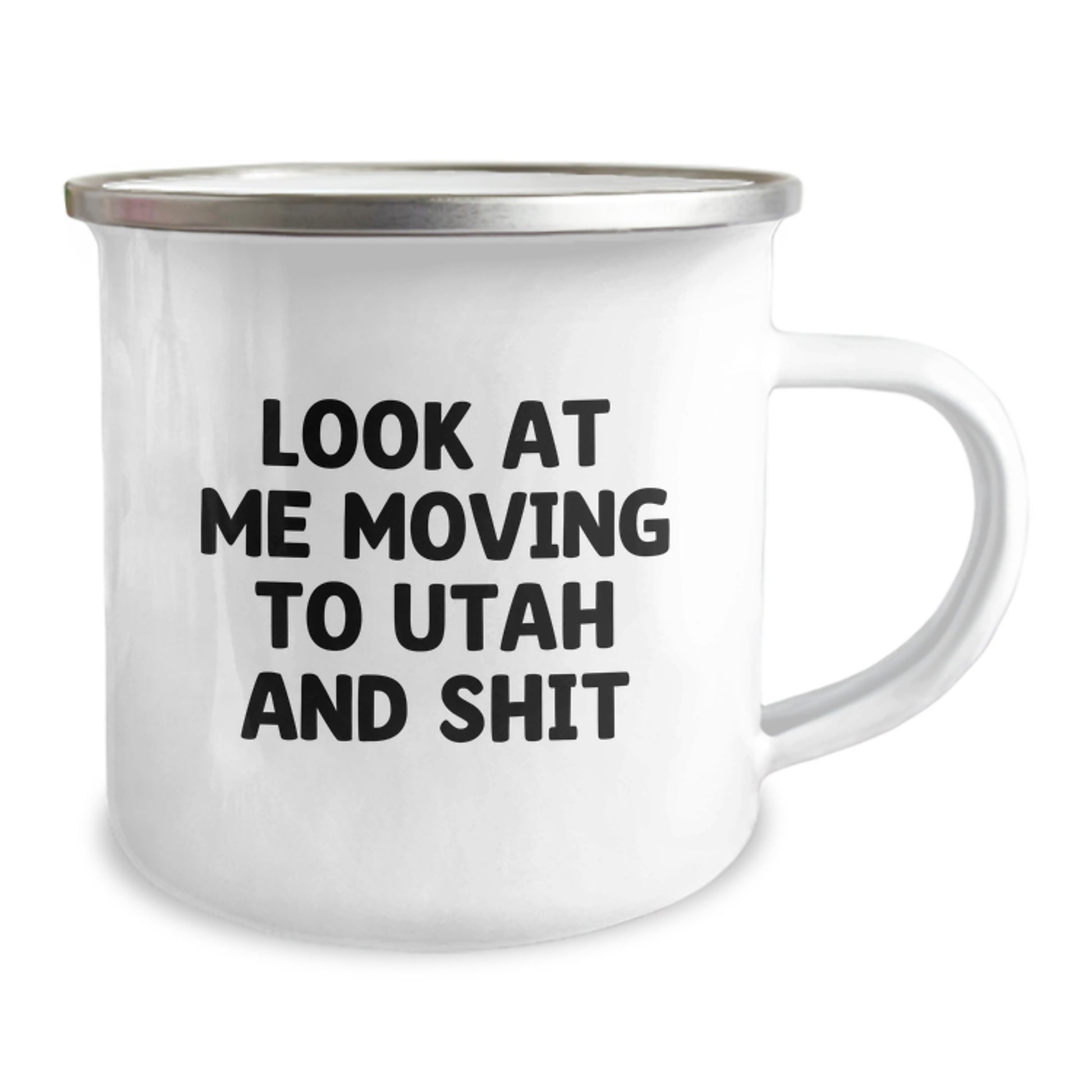 Funny Utah Camping Mug for Him, Unique Valentine's Gifts from Friends, Men Love to Enjoy Coffee in the Mountains of Utah, 'Look At Me Moving To Utah And Shit' - Image 2