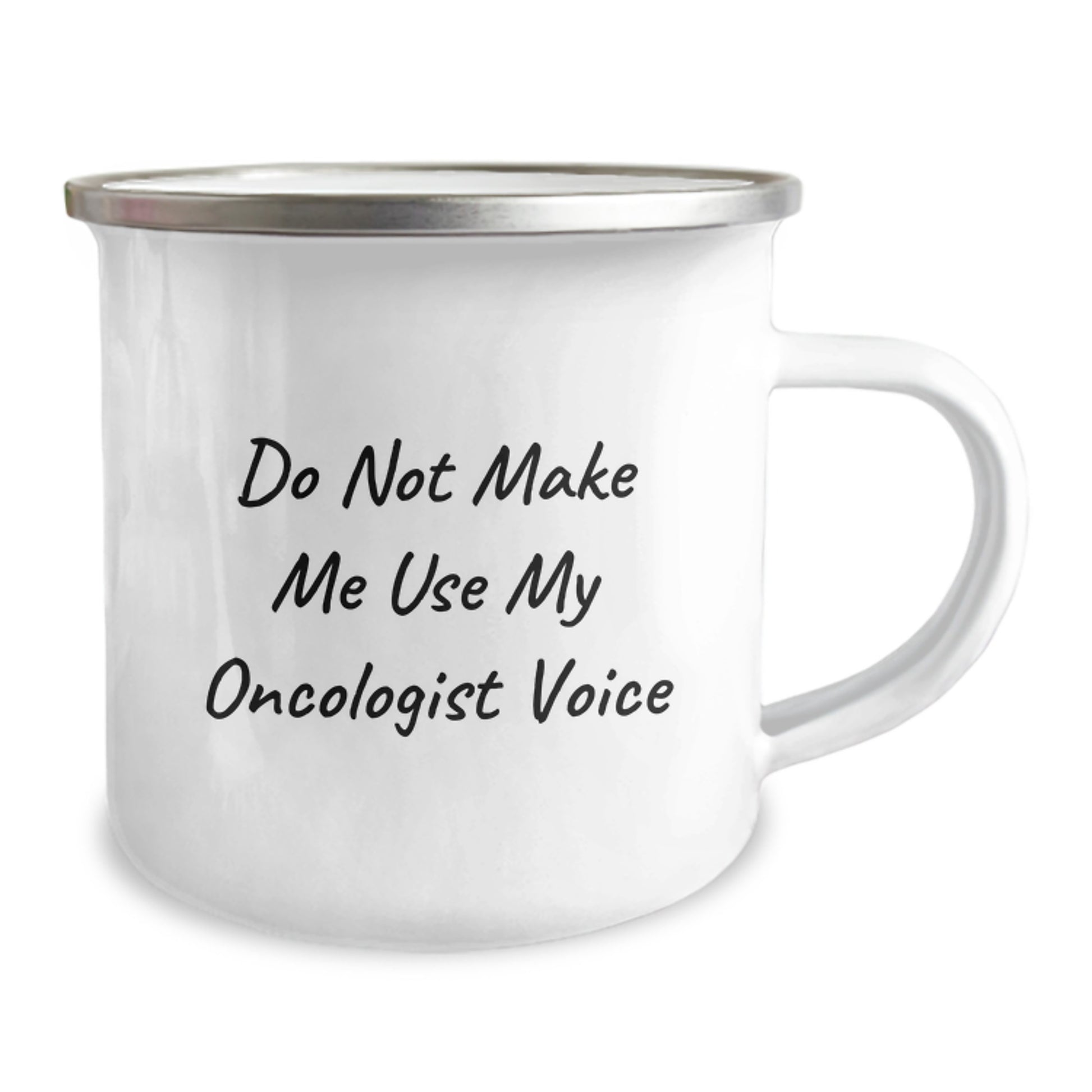 Humorous Oncologist Gifts, Funny Camping Mug for Graduation, Gift from Friends to Oncologist, 'Do Not Make Me Use My Oncologist Voice' - Image 2