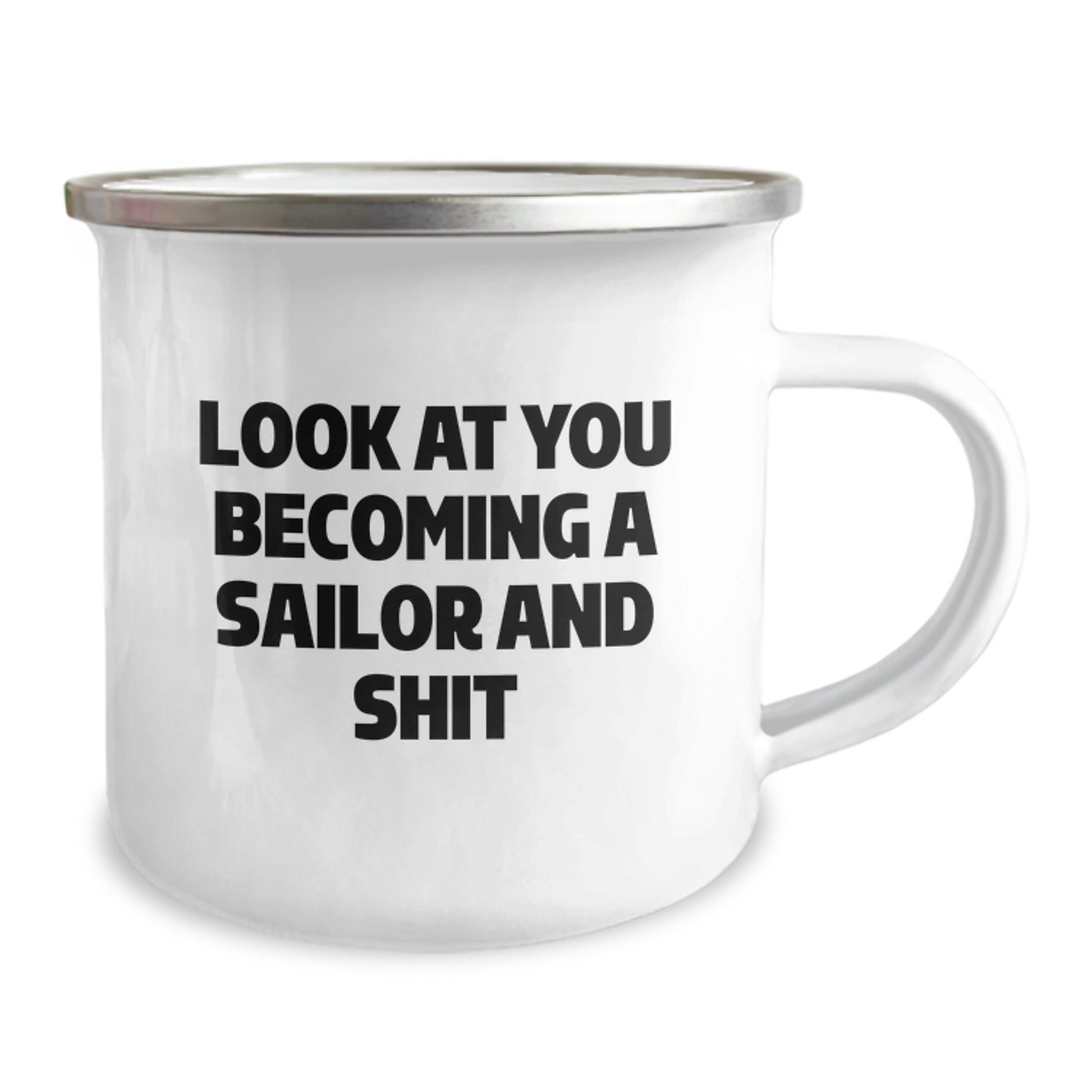 Funny Sailor Gifts from Friends for Sailor Graduation Unique Gifts - Sailor Camping Mug with Enamel Finish - Image 2