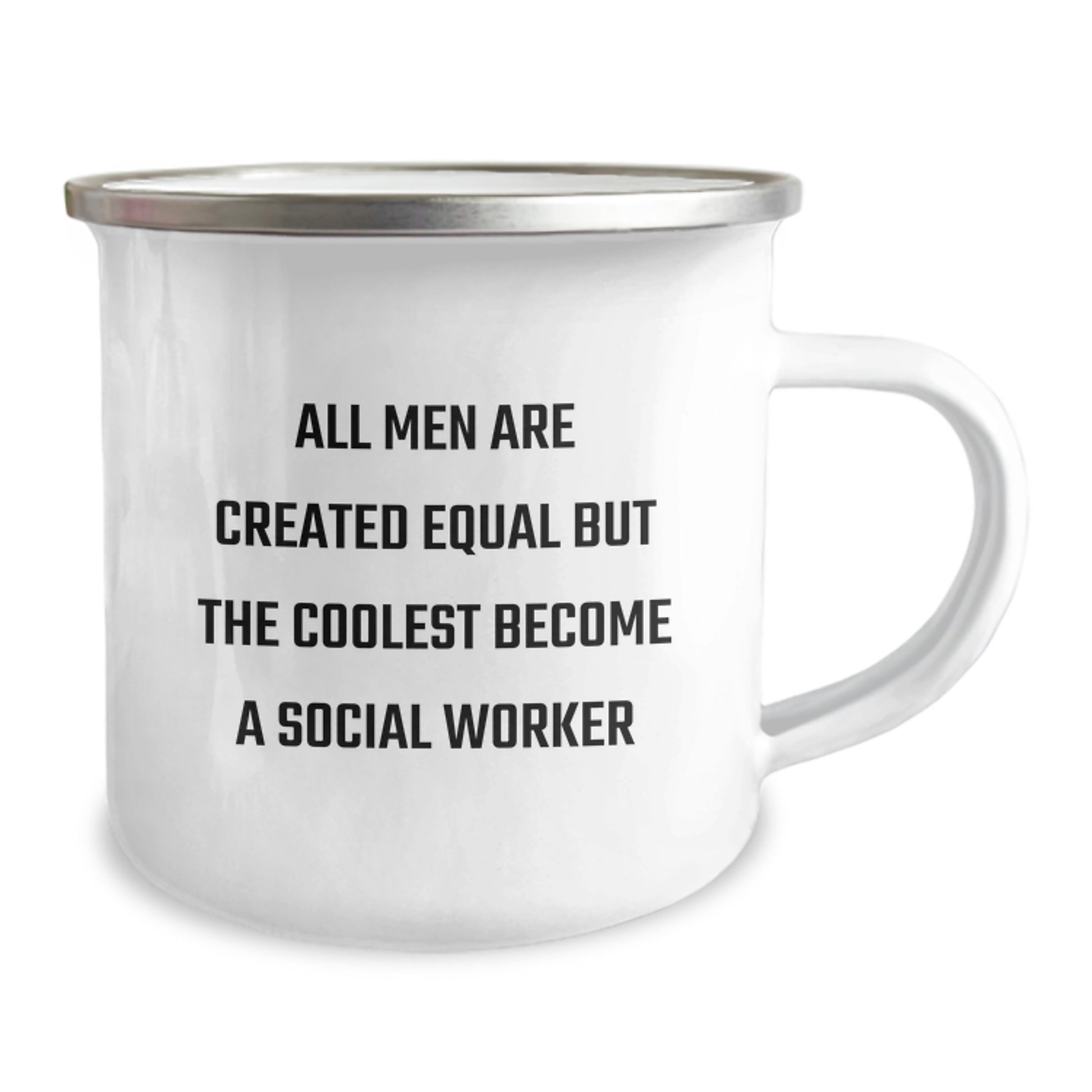 Funny Social Worker Gifts for Men - Inspired by 'All Men Are Created Equal But The Coolest Become A Social Worker' - Camping Mug for Dad on Father's Day - Image 2