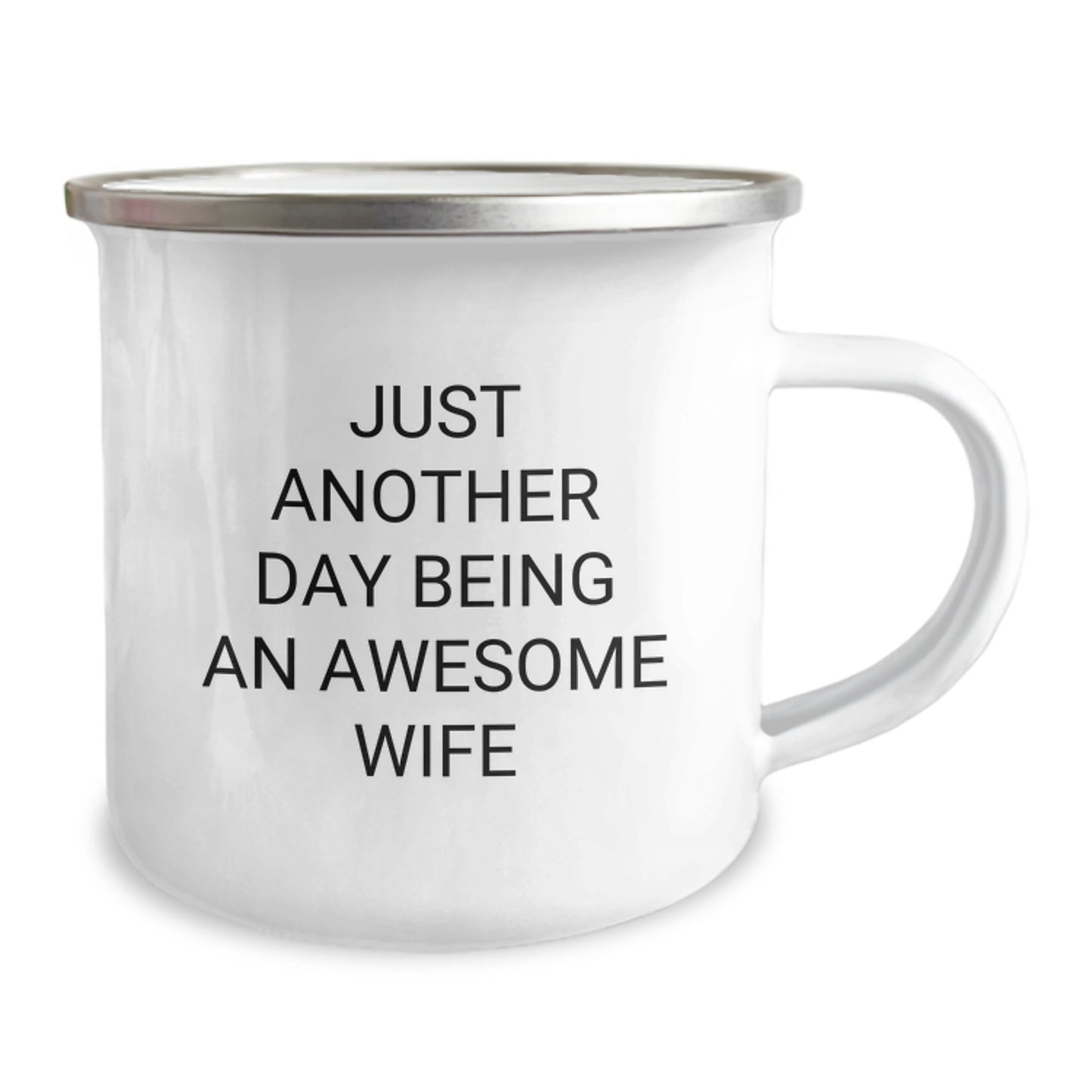 Cute Wife Gifts from Husband on Valentine's - Funny Just Another Day Being An Awesome Wife Camping Mug - Image 2