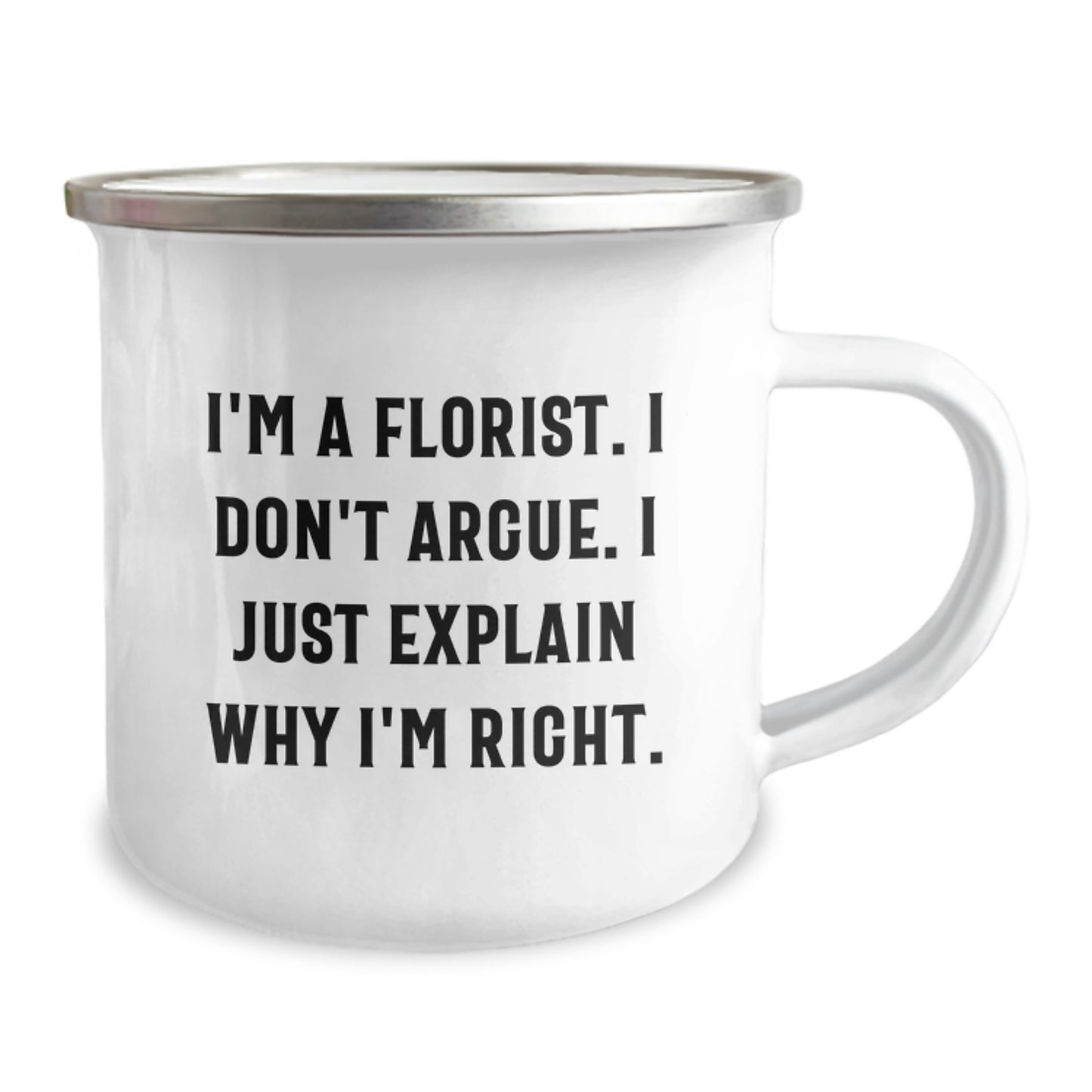 Funny Florist Gifts for Him, Unique Graduation Gifts from Men to Florist Friends, Camping Mug with I'm A Florist Quote - Image 2