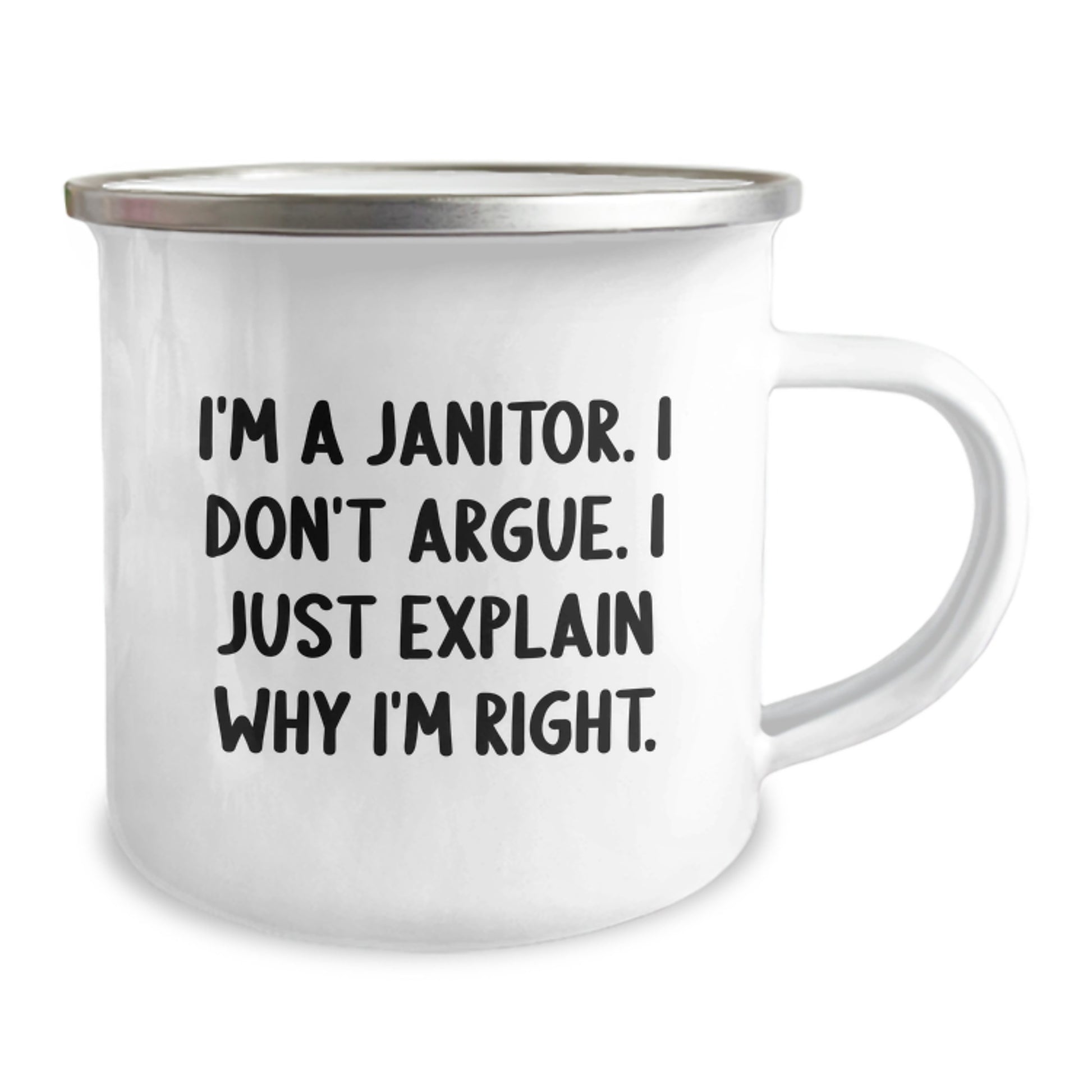 Funny Janitor Gifts from Friends - 'I'm A Janitor. I Don't Argue. I Just Explain Why I'm Right.' Graduation Unique Mugs for Janitor Men - Image 2