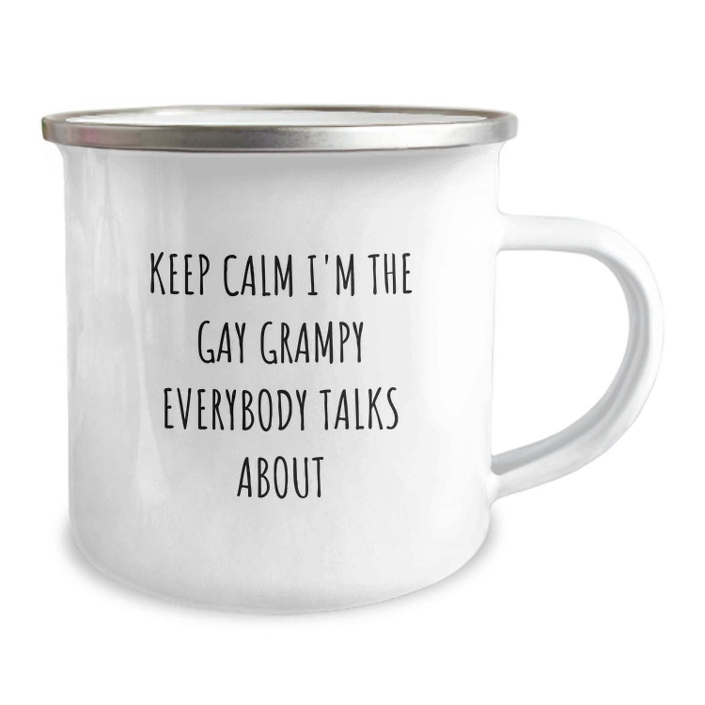 Funny Grampy Gifts from Family, The Gay Grampy Everybody Talks About Camping Mug for Graduation Unique Gifts - Image 2
