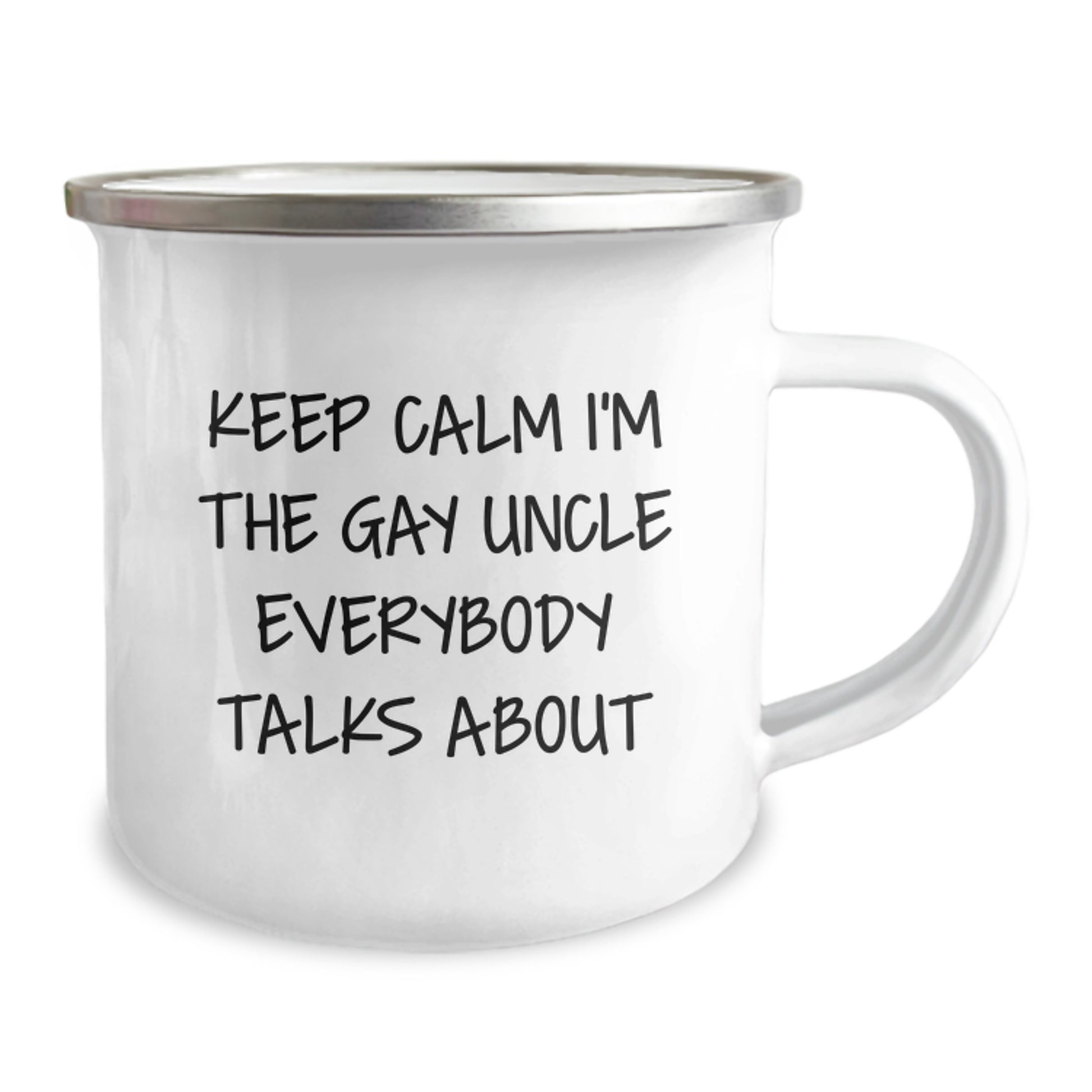Funny Uncle Gifts for Men, Keep Calm I'm The Gay Uncle Everybody Talks About Camping Mug, Perfect Graduation Unique Gifts from Family - Image 2