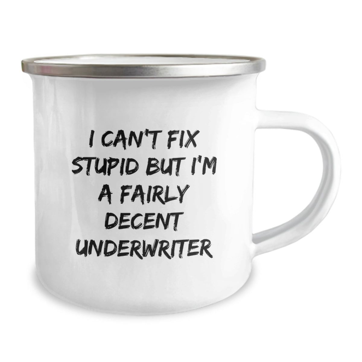 Funny Underwriter Gifts from Family for Graduation Unique Camping Mug I Can't Fix Stupid But I'm A Fairly Decent Underwriter - Image 2