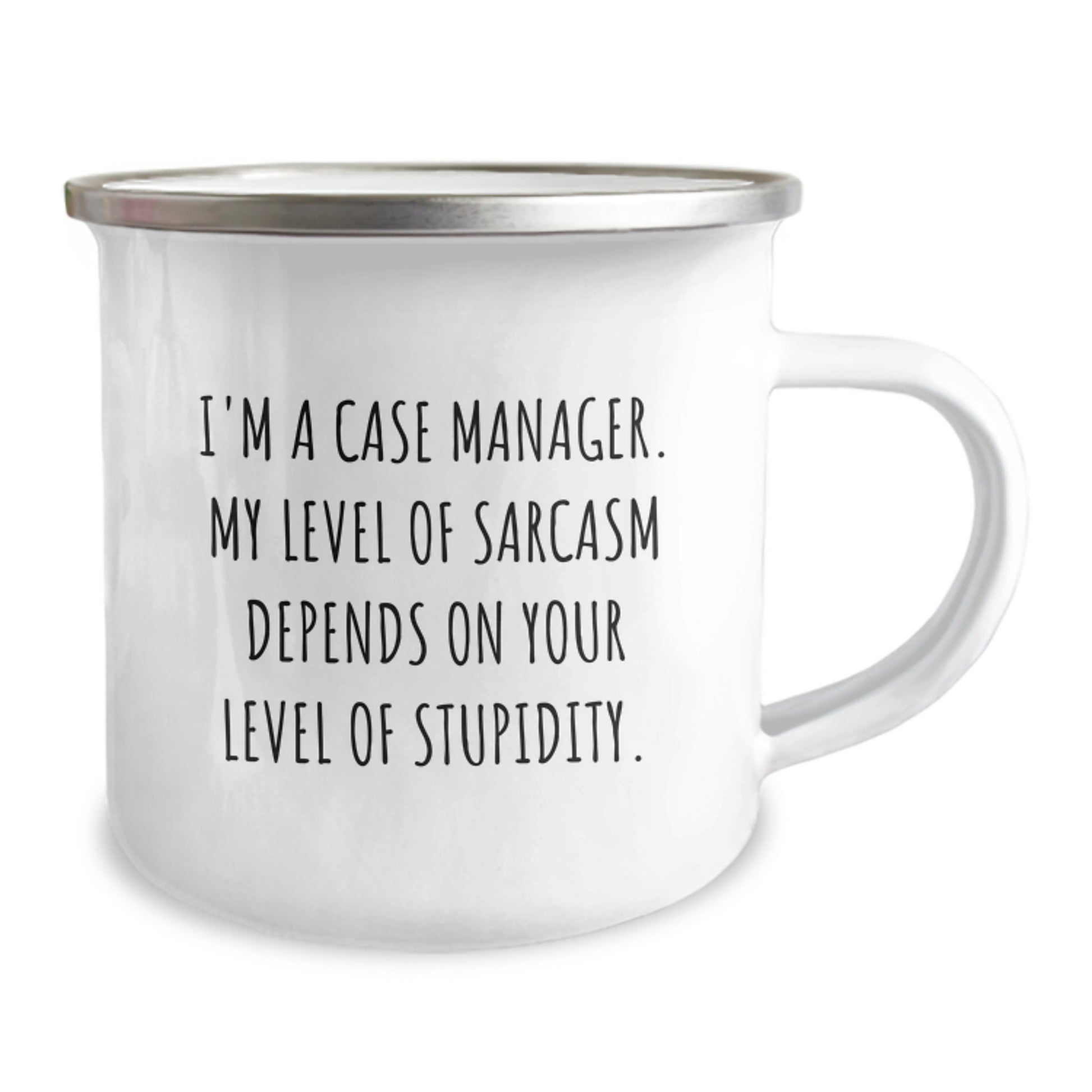 Funny Case Manager Gifts Case Manager Camping Mug I'm A Case Manager My Level Of Sarcasm Depends On Your Level Of Stupidity Graduation Unique Gifts from Friends to Case Manager - Image 2