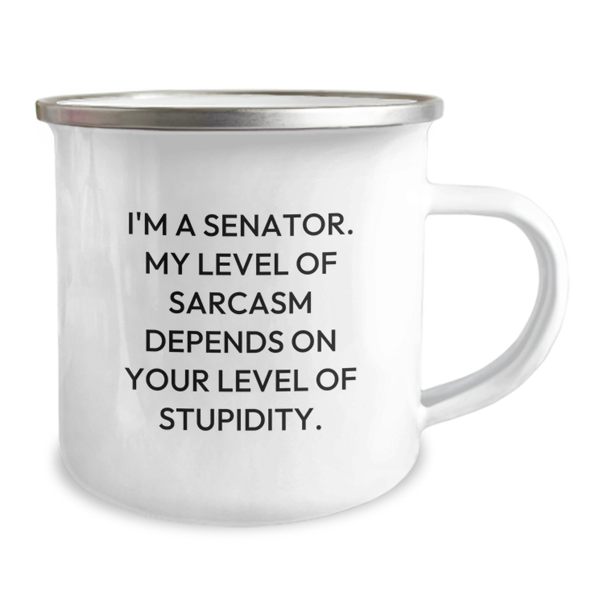 Funny Senator Gifts for Men - I'm A Senator. My Level Of Sarcasm Depends On Your Level Of Stupidity. Camping Mug for Senator, Unique Christmas Unique Gifts, Senator Friends, Senator Family - Image 2