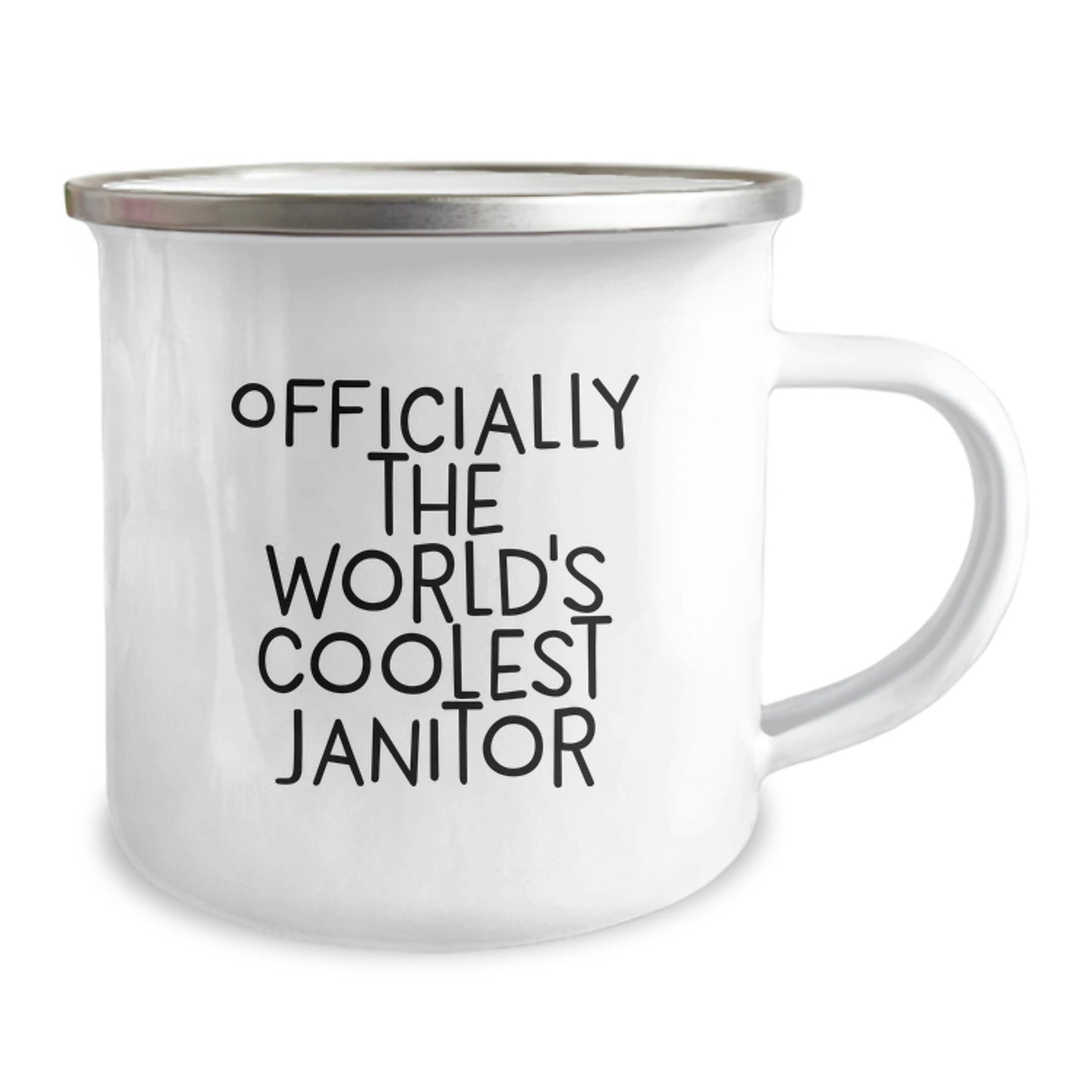 Funny Janitor Gifts for Janitor Friends and Coworkers - 'Officially The World's Coolest Janitor' Camping Mug for Graduation Unique Gifts from Men to Women - Image 2