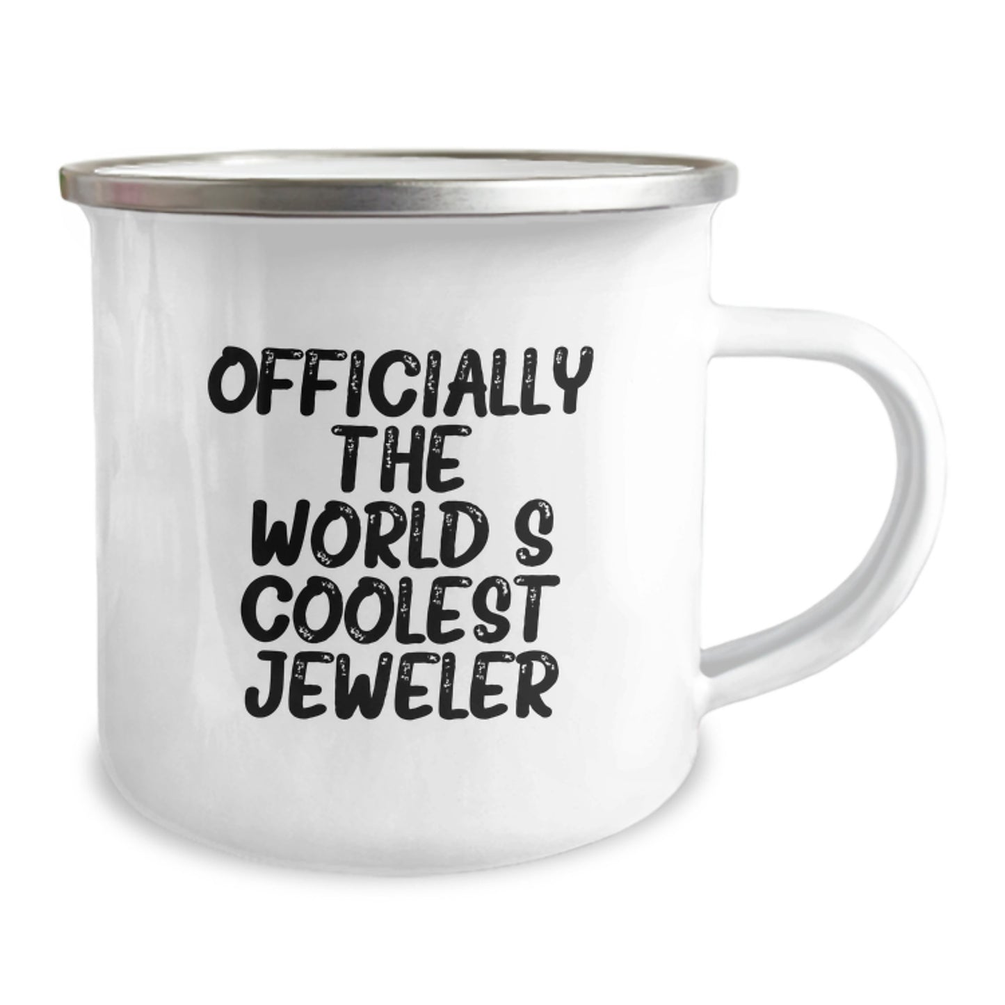 Funny Jeweler Gifts for Him from Friends, Officially The World's Coolest Jeweler, Stainless Steel Camping Mug - Image 2