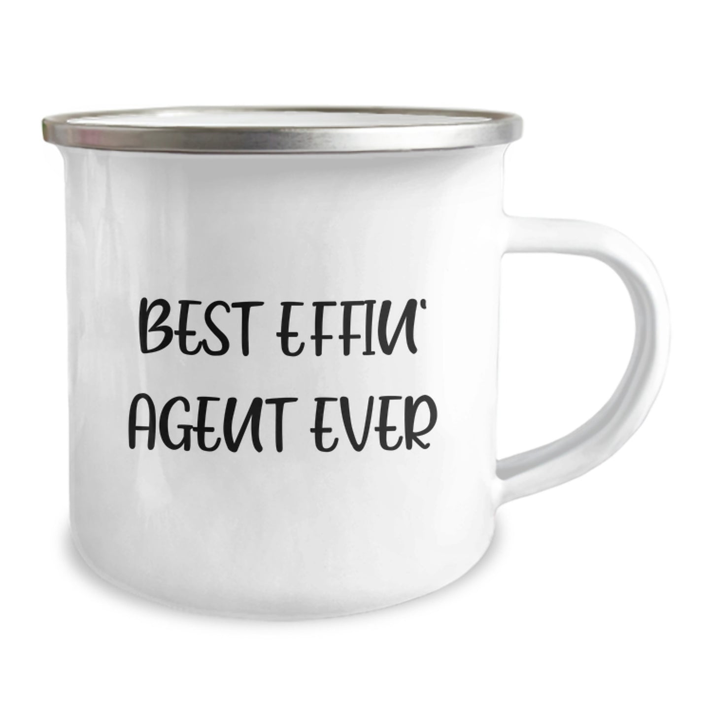 Funny Agent Gifts for Valentine's - Best Effin' Agent Ever Camping Mug, Stainless Steel with Enamel Finish - Image 2