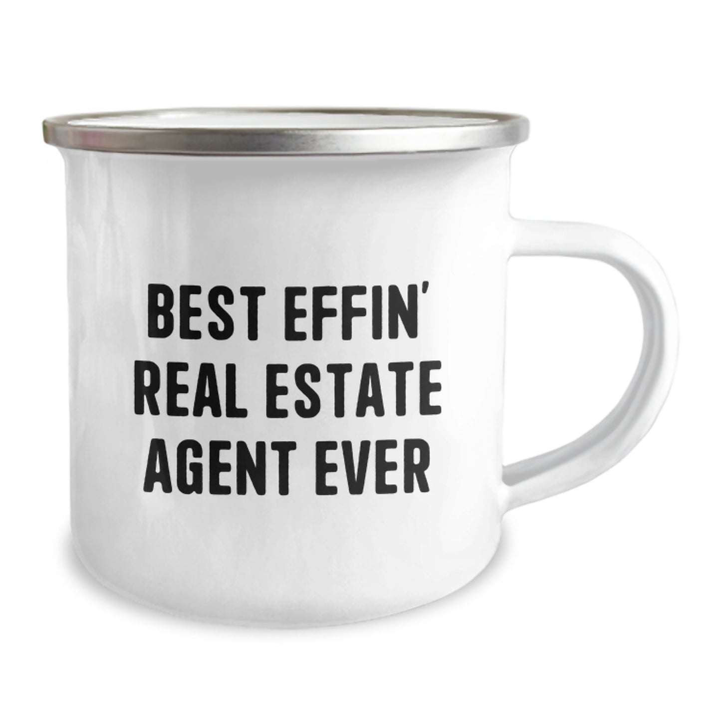 Funny Real Estate Agent Gifts from Men, Unique Valentine's Gifts for Real Estate Agent, Best Effin' Real Estate Agent Ever Camping Mug - Image 2