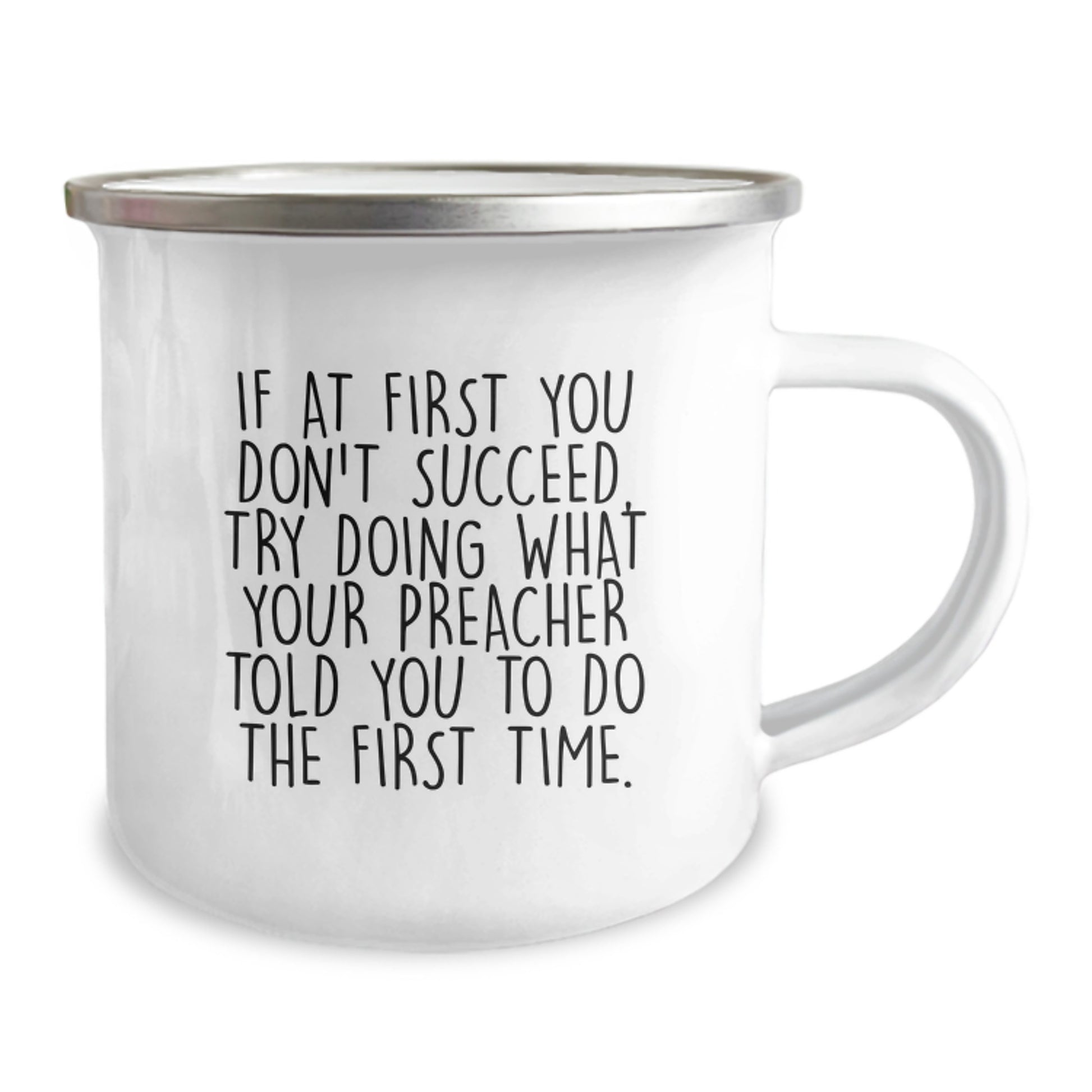 Funny Preacher Gifts for Men, Unique Camping Mug with Inspirational Quote, Perfect Birthday Present for Preacher Friends, Enamel Finish, Gifts from Family - Image 2