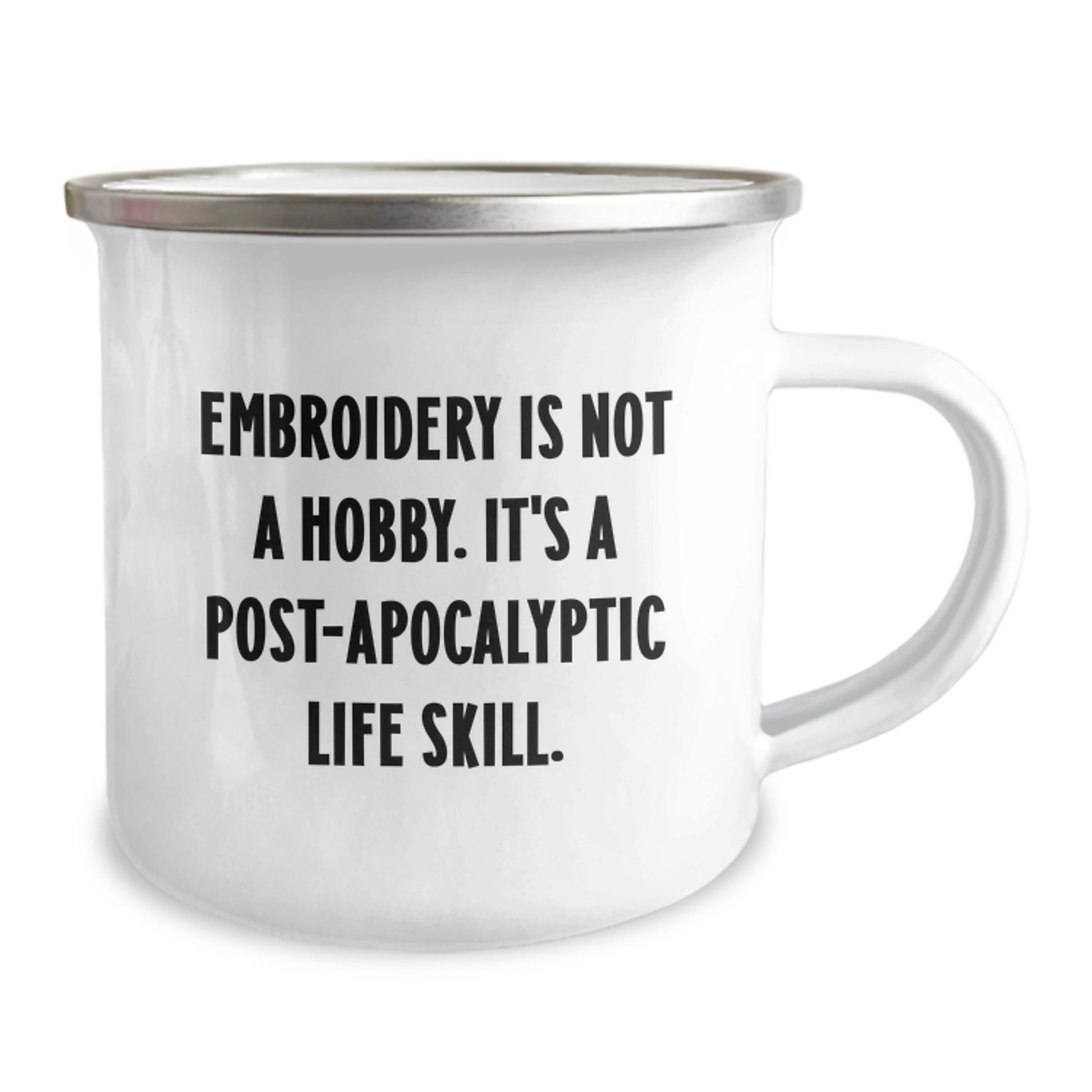 Funny Embroidery Gifts for Men - Camping Mug with Embroidery Is Not A Hobby Message, Perfect Christmas Unique Gifts from Friends, 12 oz Stainless Steel - Image 2