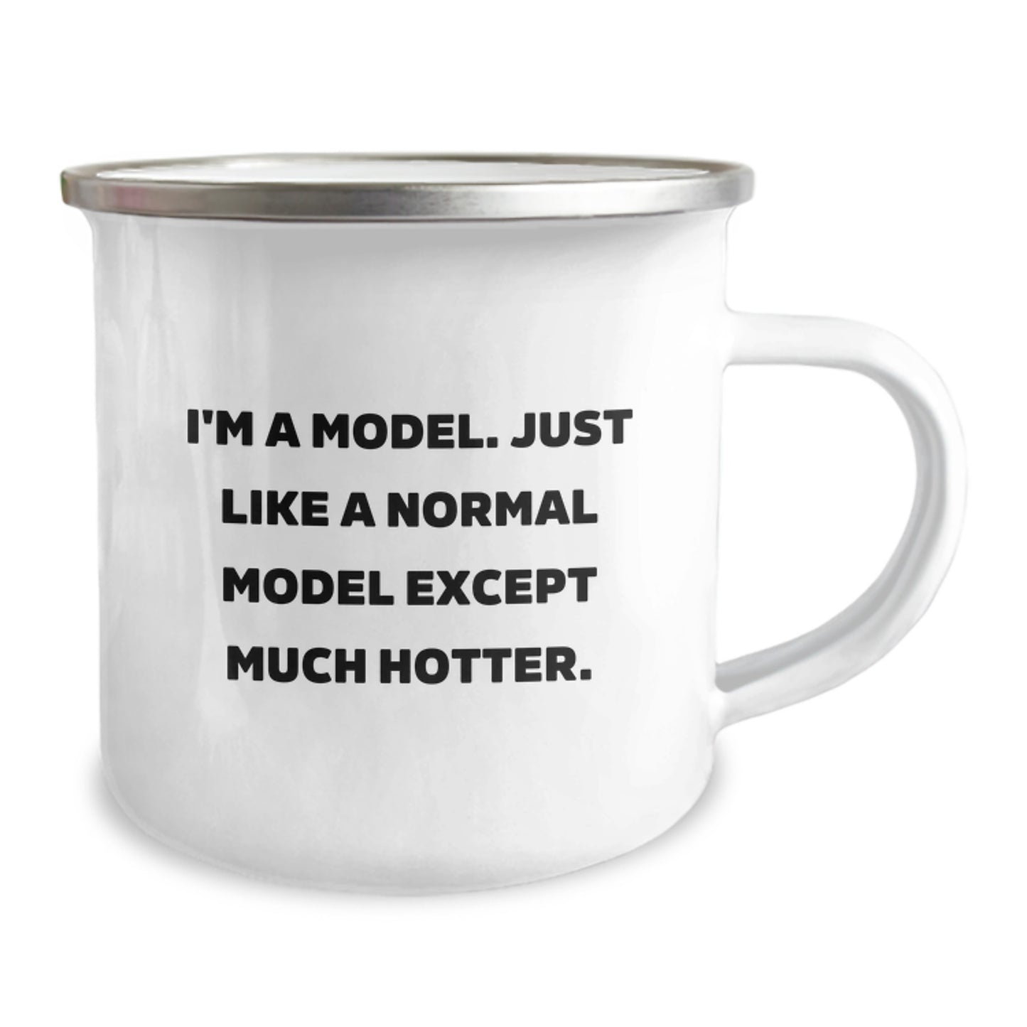 Funny Model Gifts - I'm A Model. Just Like A Normal Model Except Much Hotter. Unique Father's Day Unique Gifts for Men Camping Mug - Image 2