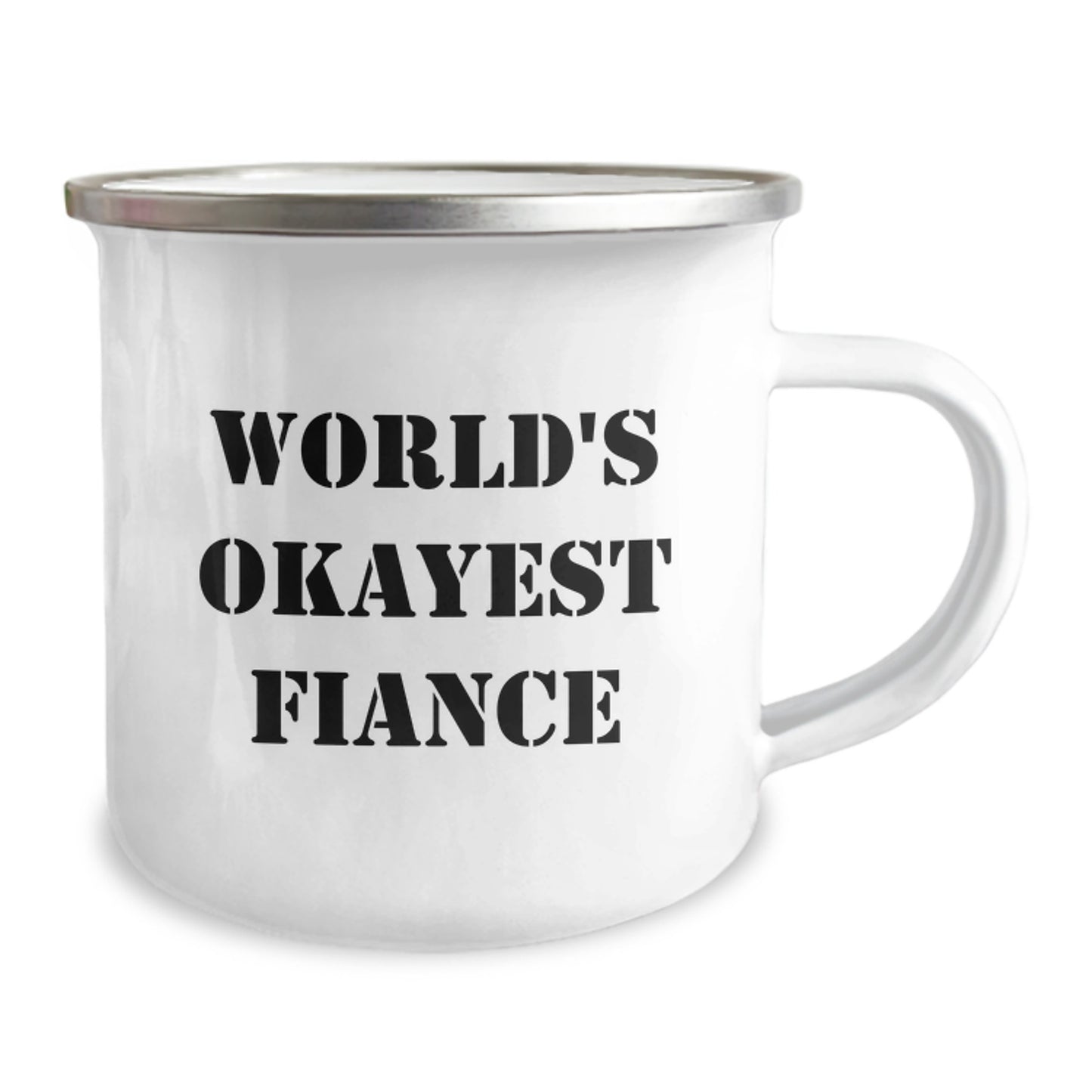 Funny Fiance Gifts, World's Okayest Fiance Camping Mug, Birthday Unique Gifts from Men, Gifts for Fiance - Image 2