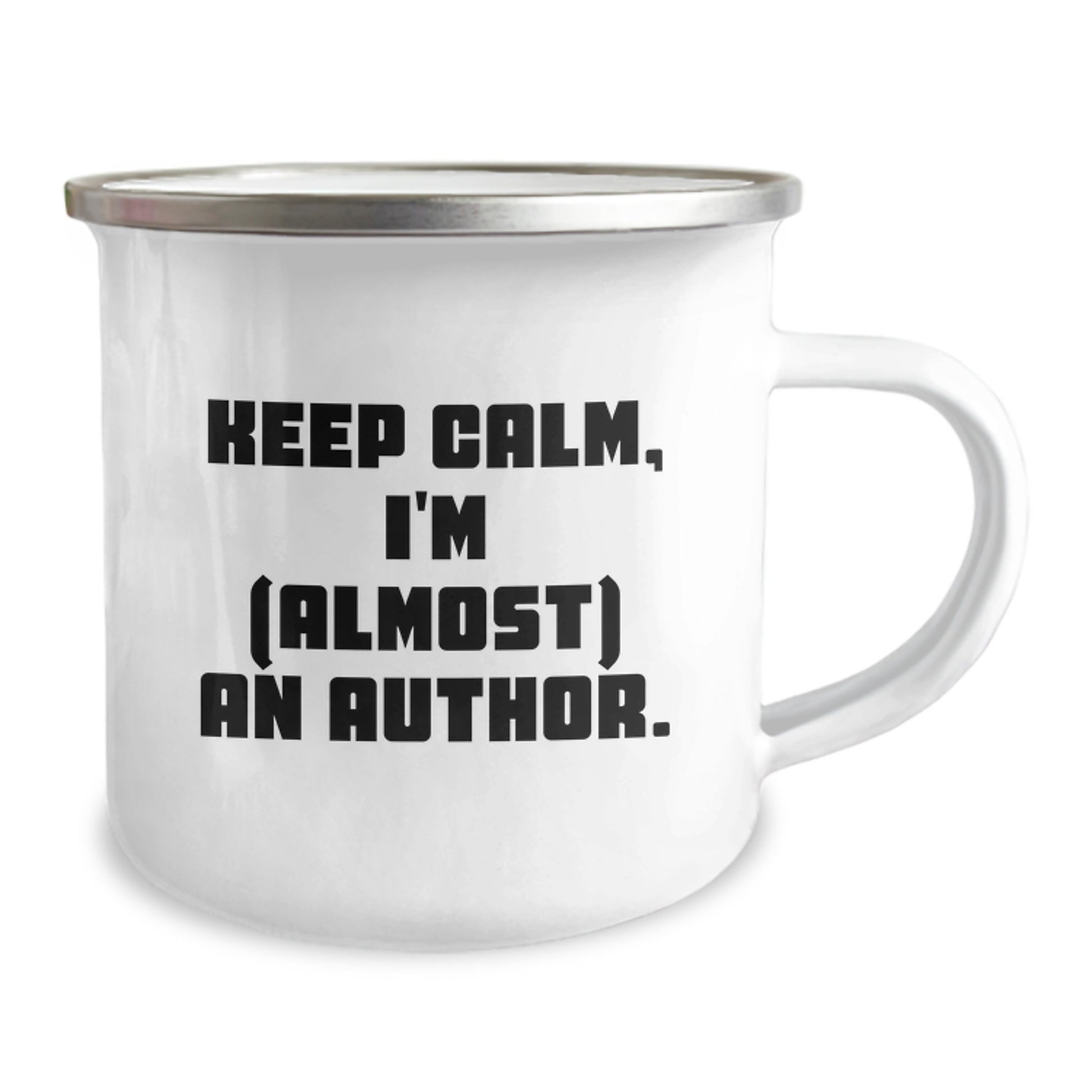 Funny Author Gifts for Men - Camping Mug - Keep Calm I'm (almost) An Author., Unique Christmas Unique Gifts from Family to Author Friends, Funny Author Coffee Mug - Image 2