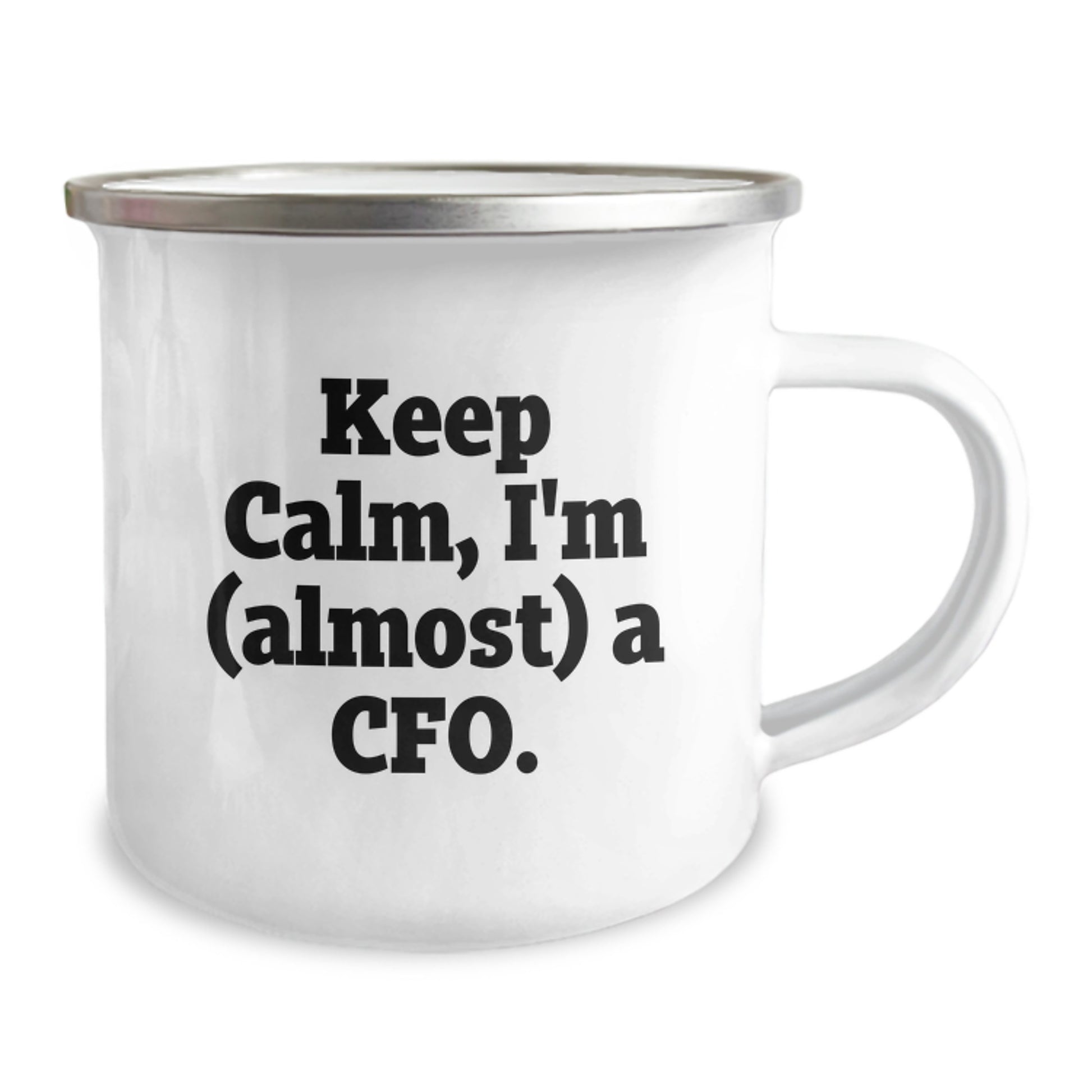 Funny CFO Gifts for Men, Christmas Unique Mugs for CFO Friends, 'Keep Calm I'm (almost) A CFO' Insulated Camping Mug - Image 2