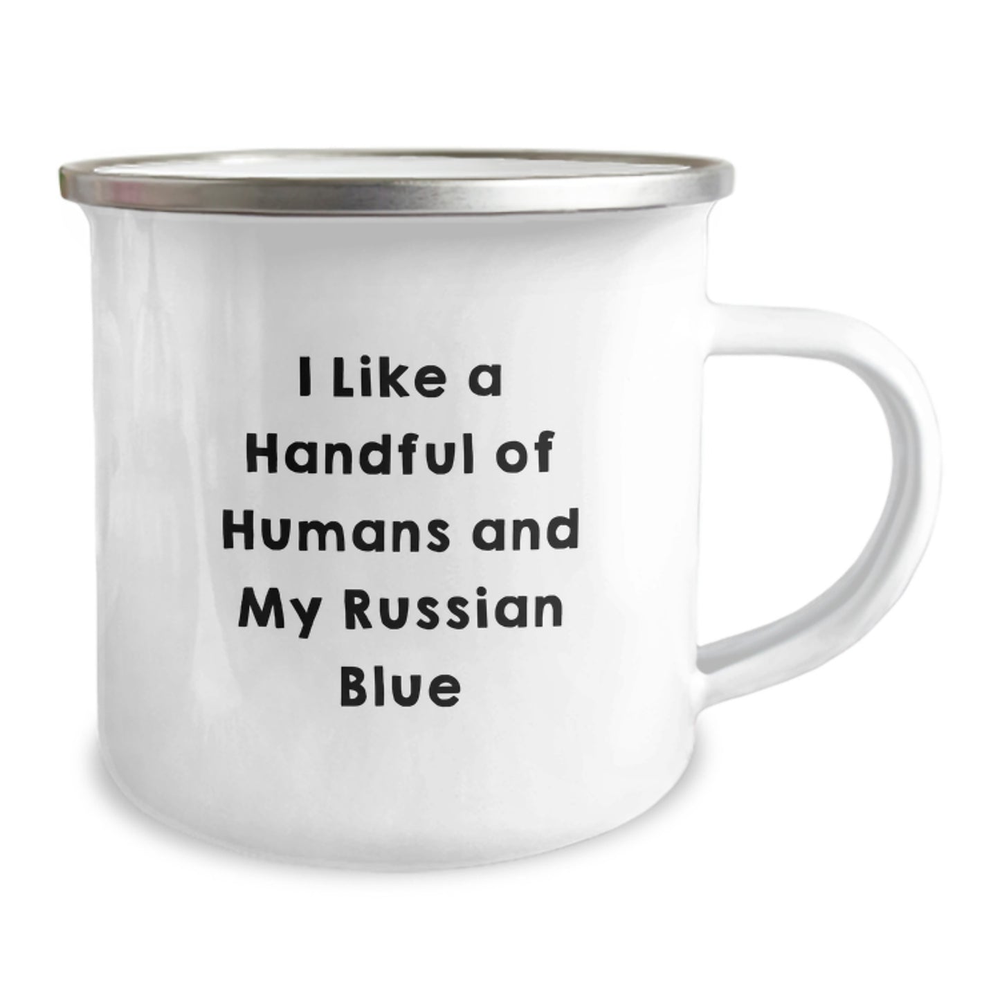 Unique Russian Blue Cat Camping Mug for Valentine's, Funny Quote, Gifts from Men to Women, for Russian Blue Cat Lovers - Image 2