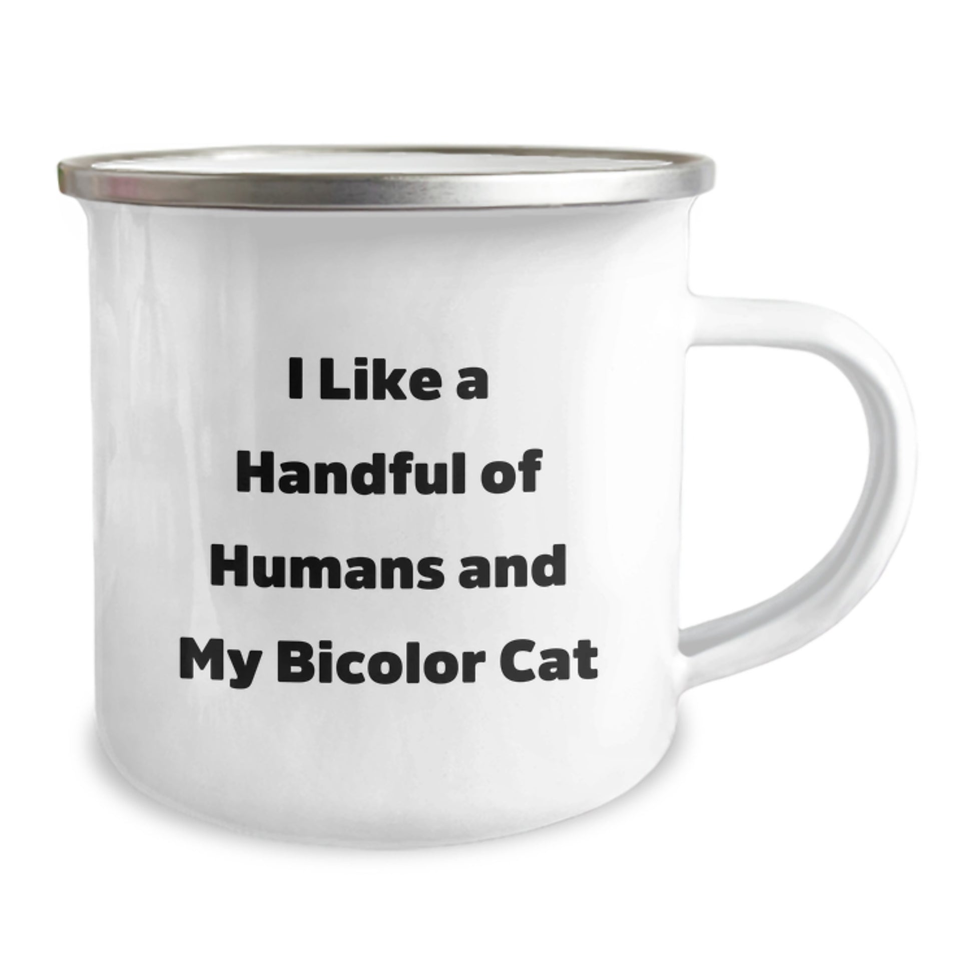 Funny Bicolor Cat Gifts for Men from Family, Bicolor Cat Camping Mug, I Like A Handful Of Humans And My Bicolor Cat - Image 2