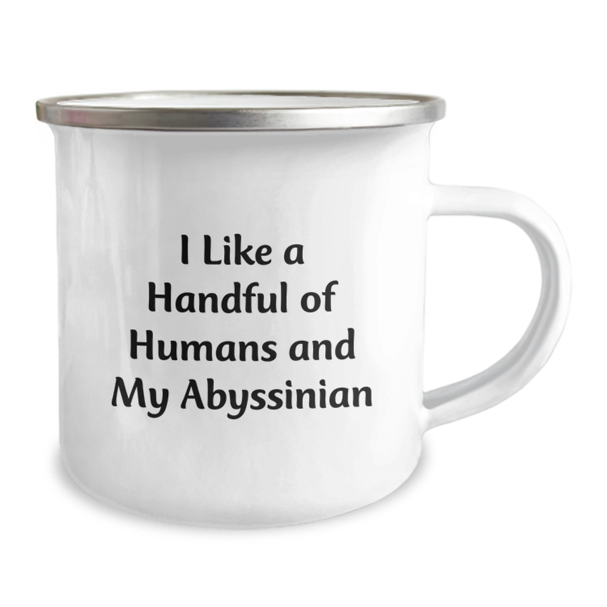 Funny Abyssinian Cat Camping Mug Gifts for Men Women Friends Family from Lovers - I Like A Handful Of Humans And My Abyssinian - Image 2