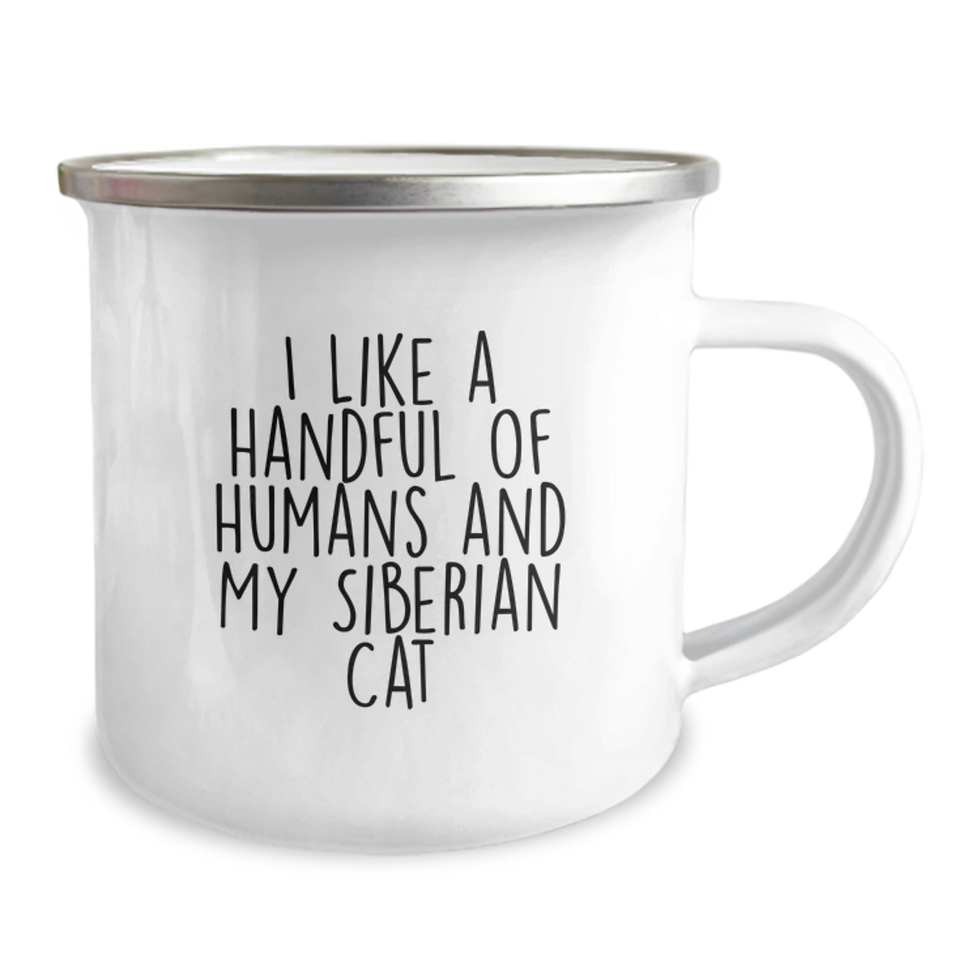 Funny Siberian Cat Gifts for Men, Gifts from Family, Camping Mug for Siberian Cat Lovers, I Like A Handful Of Humans And My Siberian Cat - Image 2