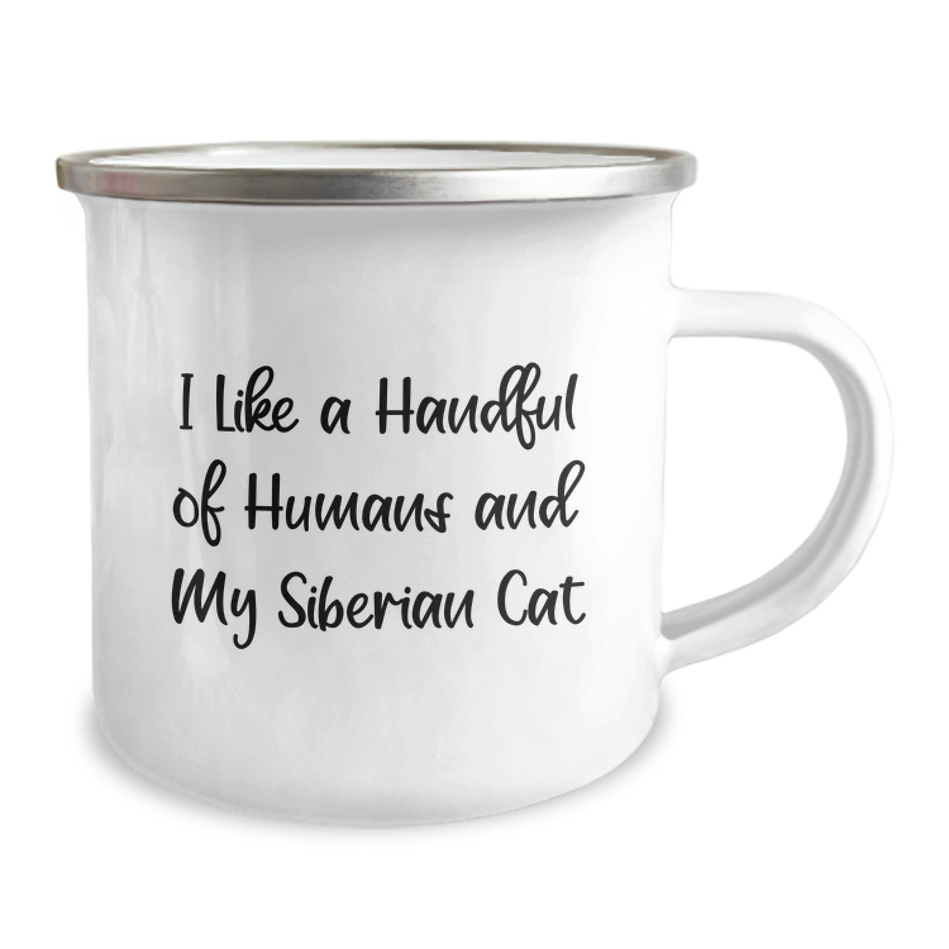 Siberian Cat Camping Mug-Gifts from Men for Women, Funny 'I Like A Handful Of Humans And My Siberian Cat' Unique Christmas Unique Gifts - Image 2