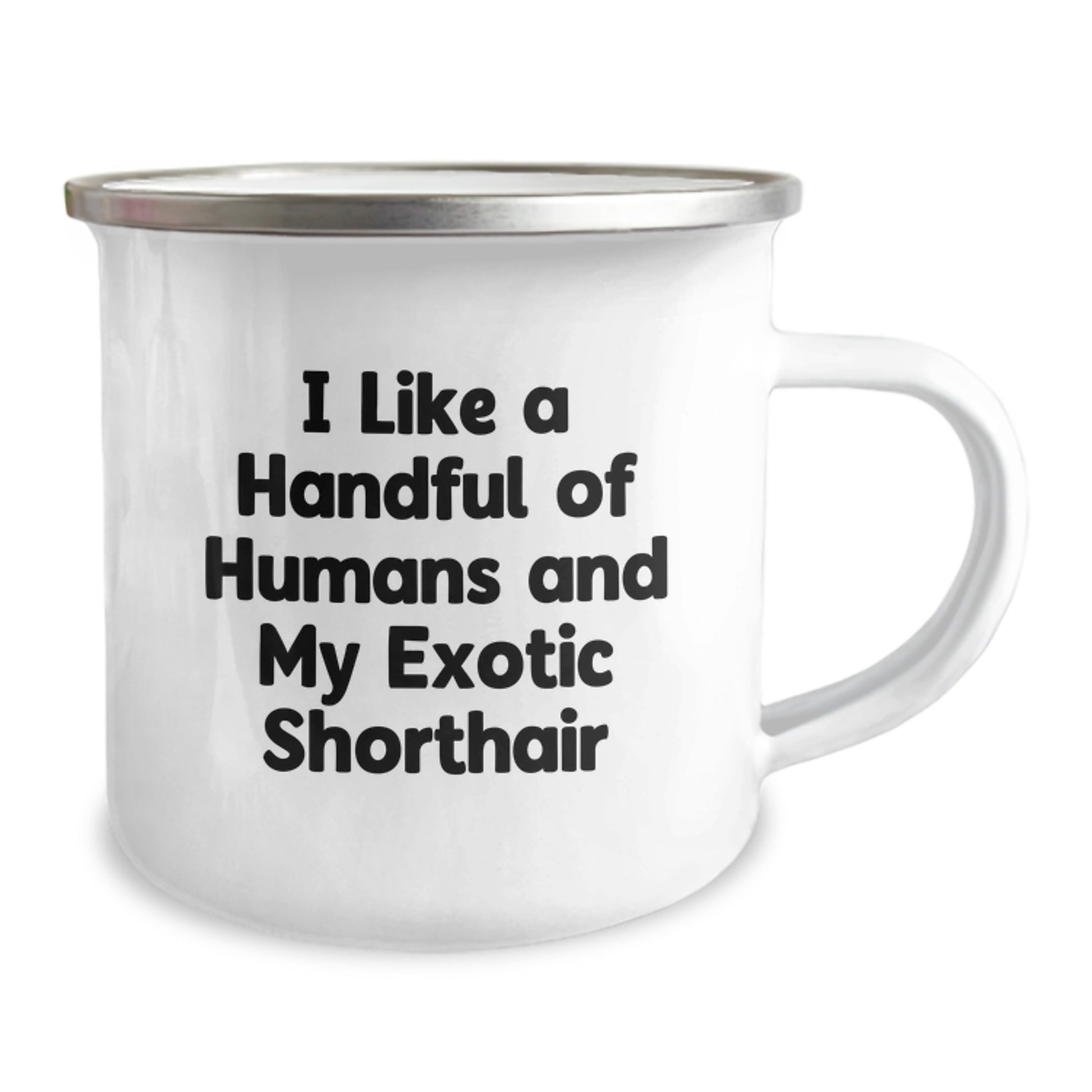Funny Exotic Shorthair Cat Lover Gifts from Family to Friends - I Like A Handful Of Humans And My Exotic Shorthair Christmas Unique Mugs - Image 2