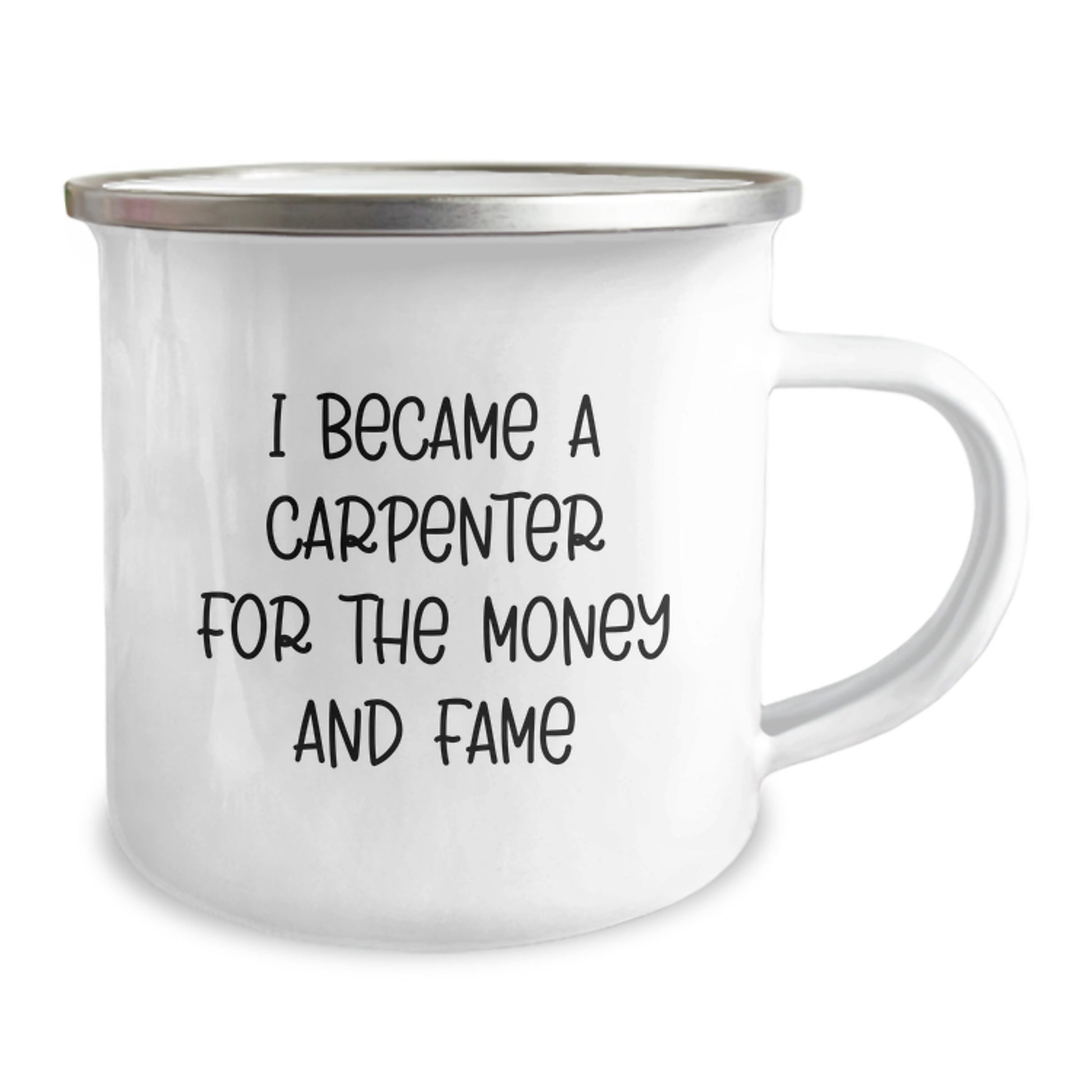 Funny Carpenter Gifts - 'I Became A Carpenter For The Money And Fame' Camping Mug for Men, Christmas Unique Gifts from Friends to Family - Image 2