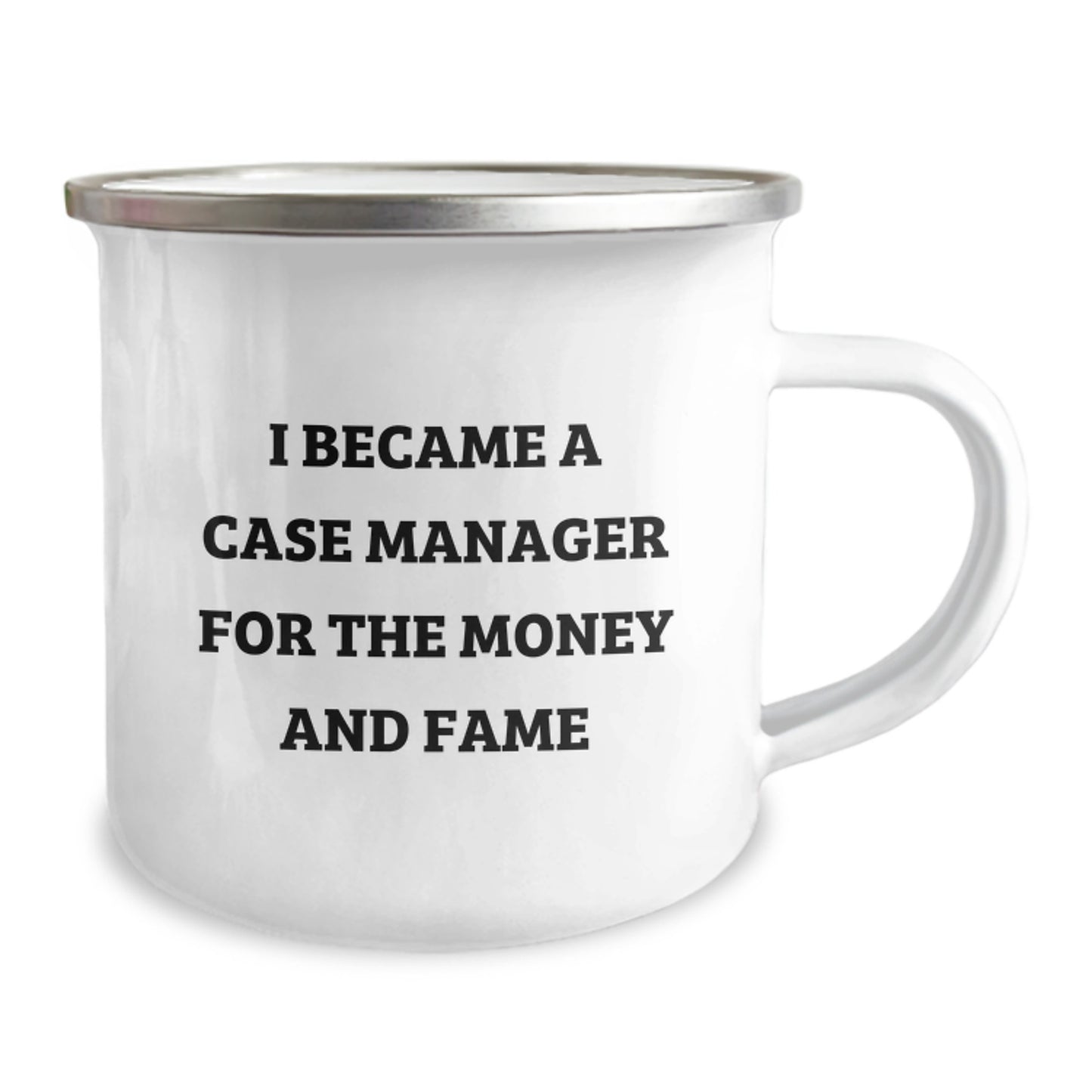 Funny Case Manager Gifts for Him, Insipiring Camping Mug, Christmas Unique Presents from Friends to Family, I Became A Case Manager For The Money And Fame - Image 2