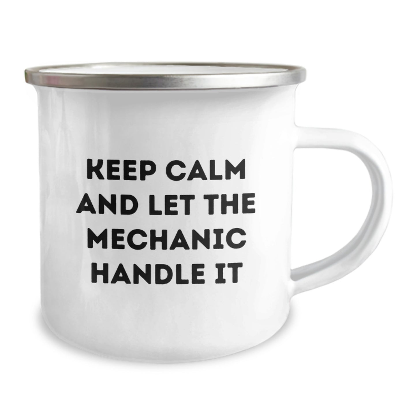 Funny Mechanic Gifts for Men - Christmas Unique Presents from Friends - Keep Calm And Let The Mechanic Handle It Camping Mug - Image 2