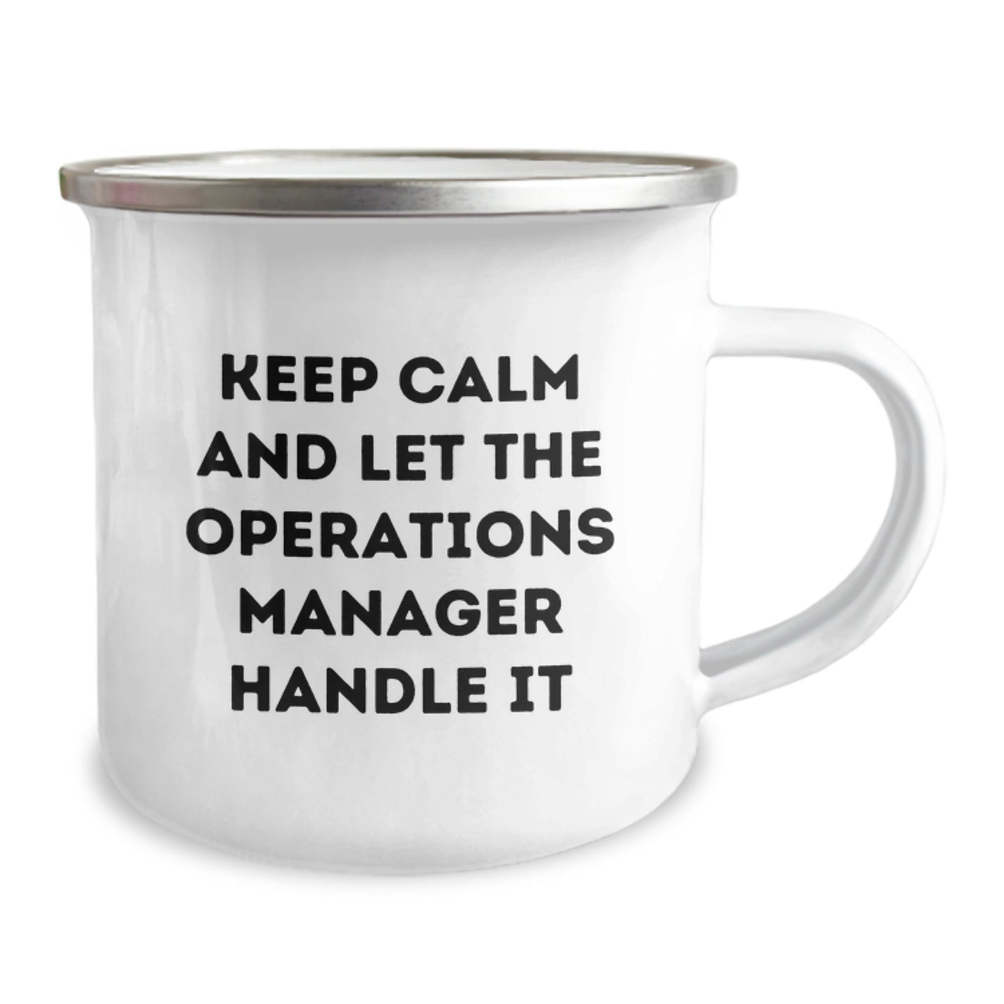 Funny Operations Manager Birthday Unique Gift for Him, 'Keep Calm And Let The Operations Manager Handle It' Camping Mug for Men, Unique Gifts from Friends - Image 2