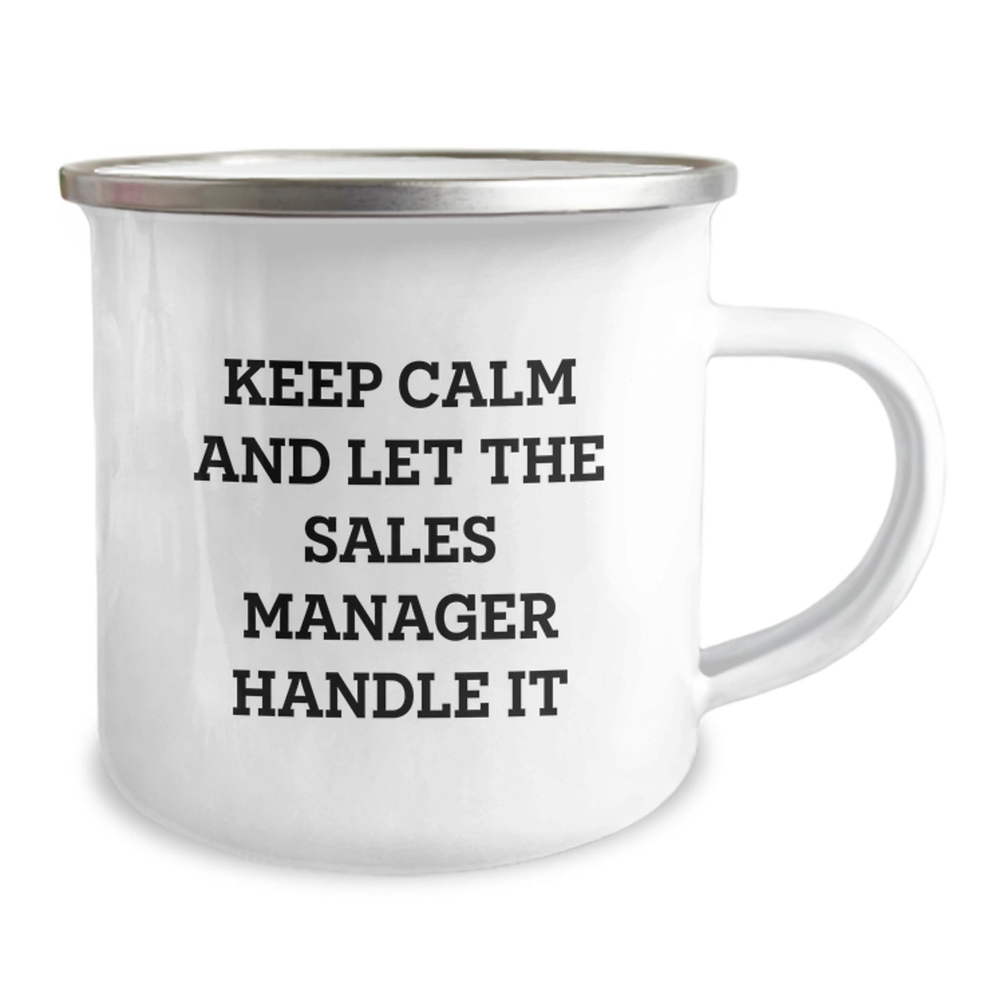Funny Gift for Sales Manager, Men, Coworkers - Keep Calm And Let The Sales Manager Handle It, Camping Mug for Christmas Unique Gifts - Image 2