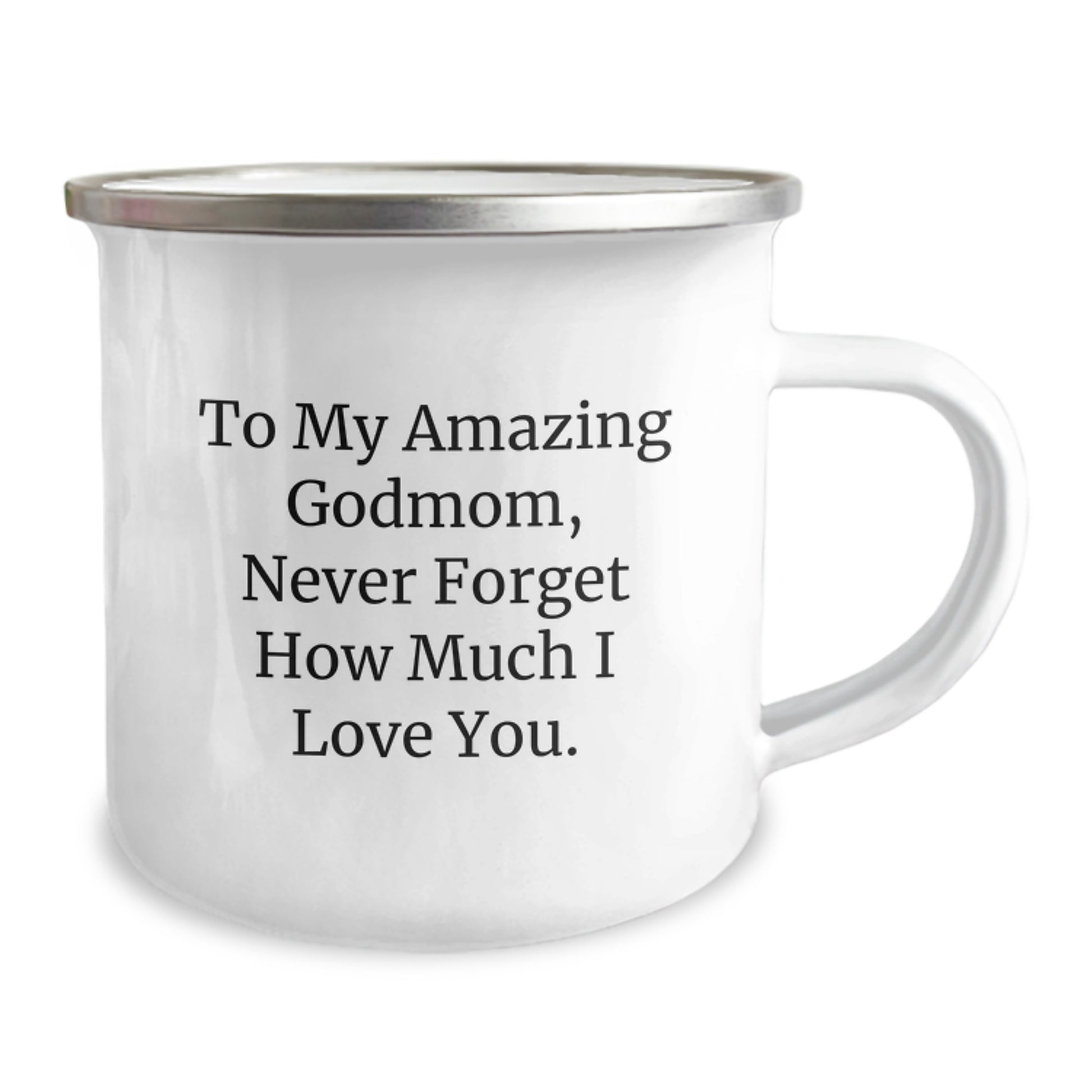 Gifts from Family to My Amazing Godmom, Funny Camping Mug for Christmas Unique Gifts, 12 oz Stainless Steel with Enamel Finish - Image 2