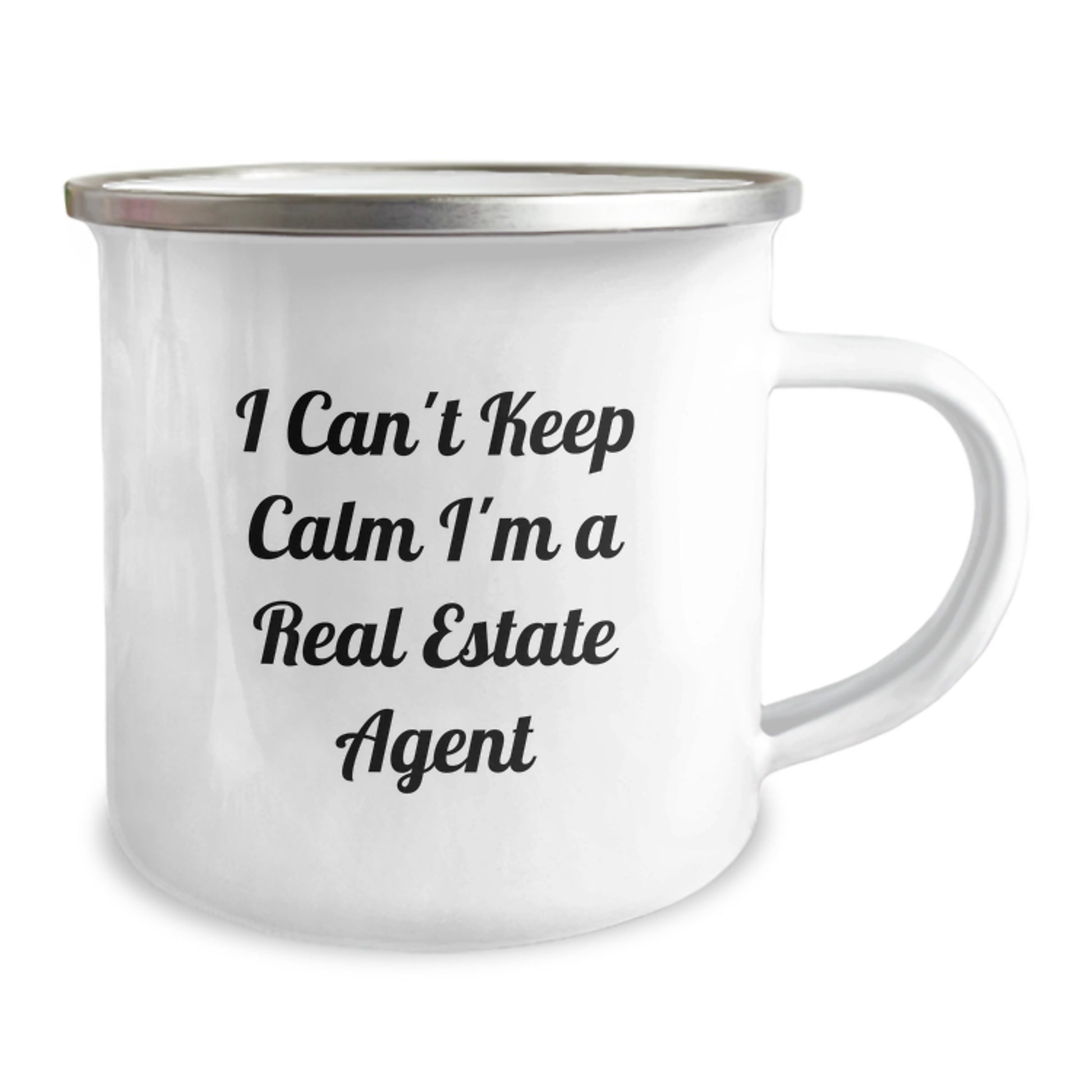 Funny Real Estate Agent Gifts from Friends for Birthday Camping Mug - I Can't Keep Calm I'm A Real Estate Agent - Image 2