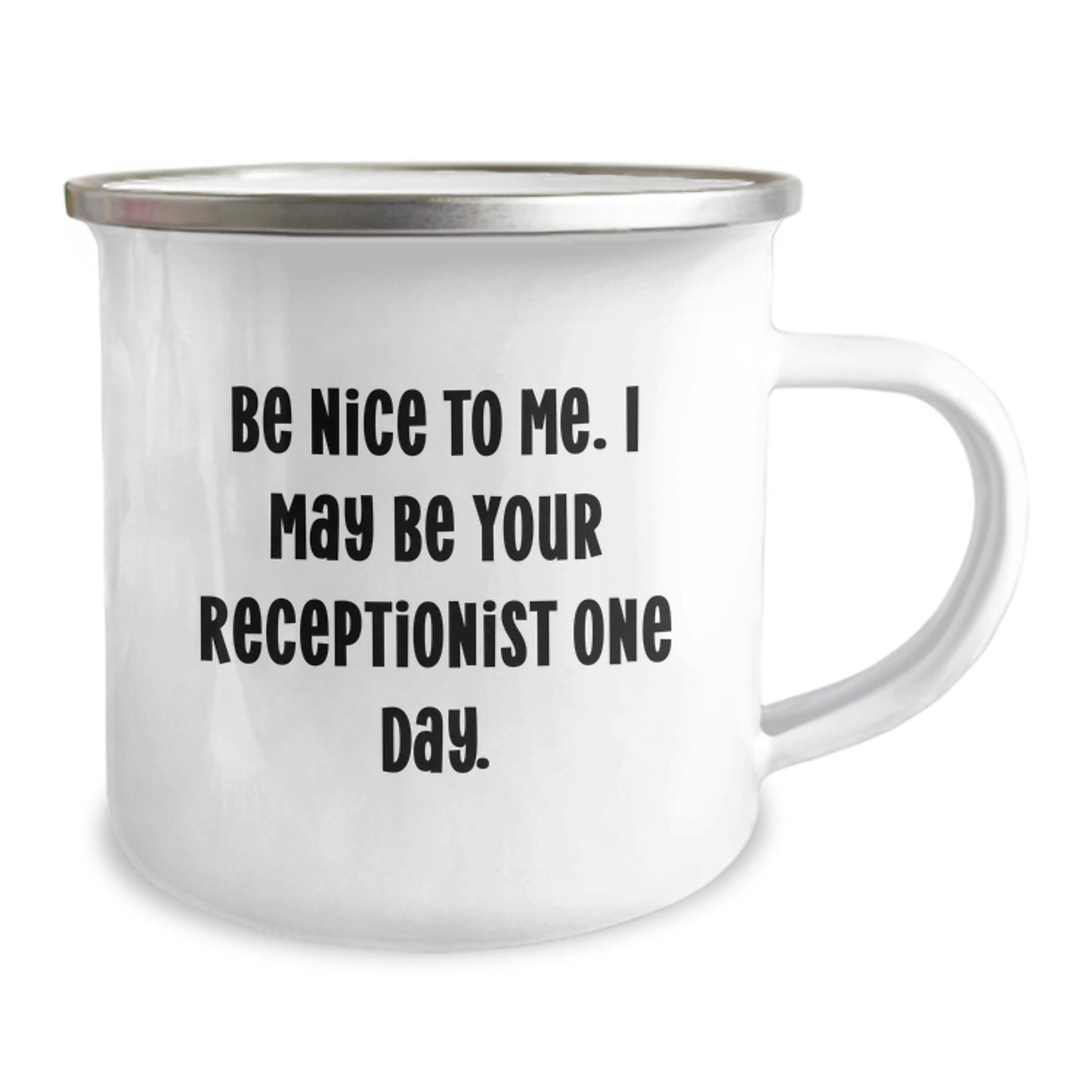 Gifts from Friends for Receptionist Inspiration - Funny Quote Camping Mug for Christmas Unique Presents - Image 2