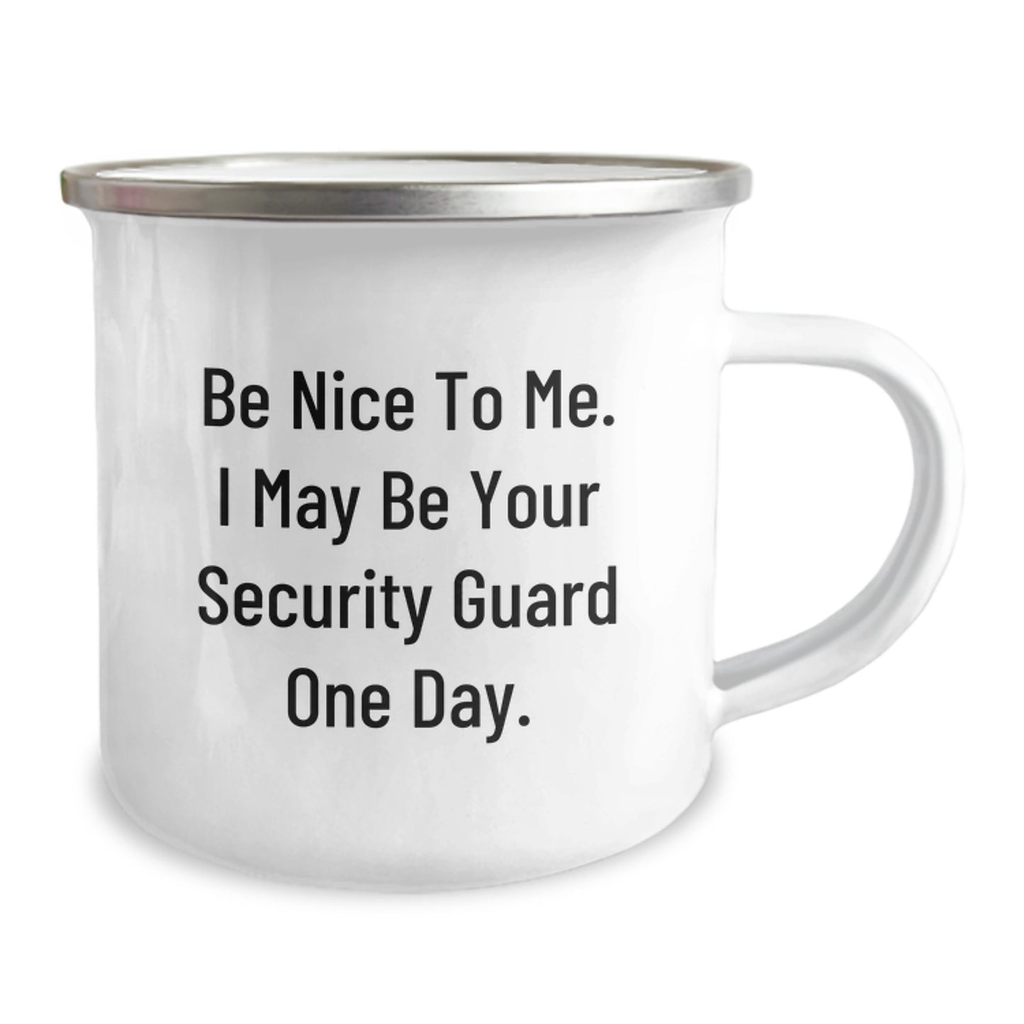 Funny Security Guard Gifts, Christmas Unique Ideas for Security Guard Men, Be 'Nice to Me' Camping Mug - Image 2