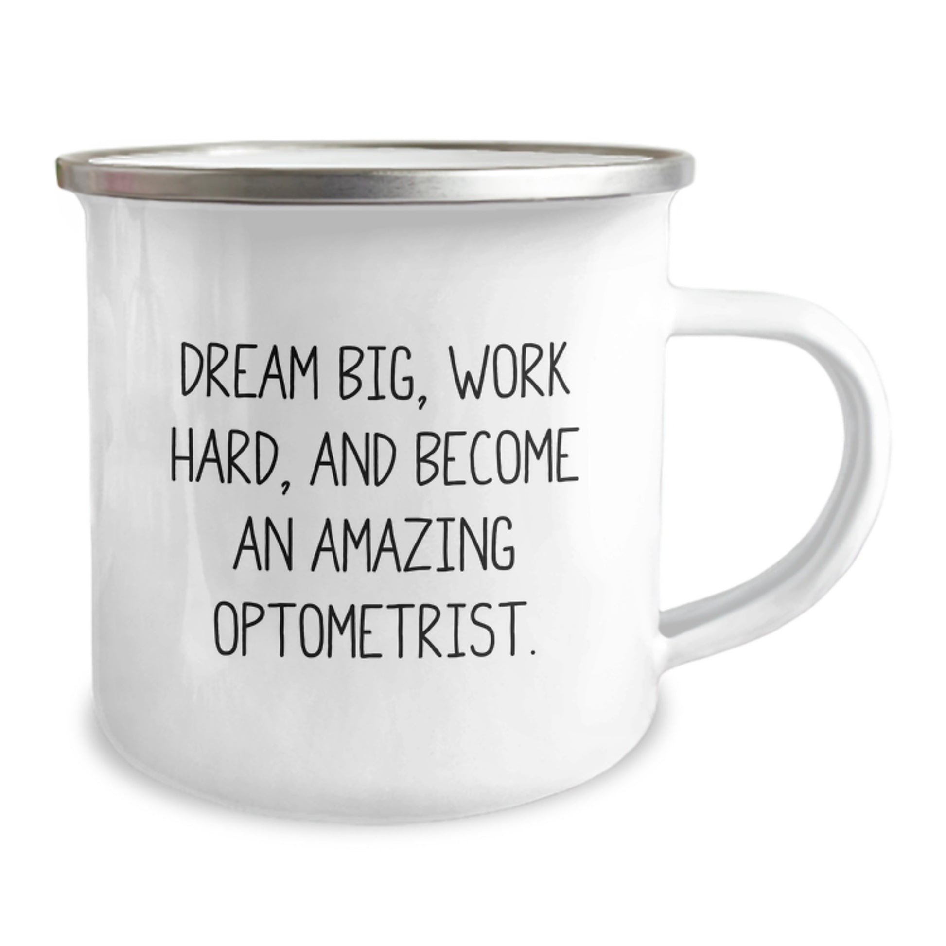 Inspiring Optometrist Gifts, Dream Big Work Hard Camping Mug for Graduation, Funny Quote 'Dream Big Work Hard And Become An Amazing Optometrist.' - Gifts from Friends to Optometrist - Image 2