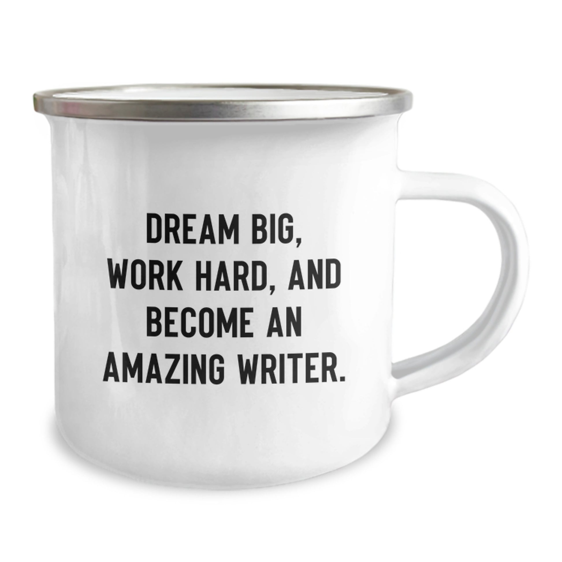 Writer's Delight, Gifts from Friends and Family, 'Dream Big, Work Hard, And Become An Amazing Writer.', 12 oz Camping Mug, Graduation Unique Gifts - Image 2