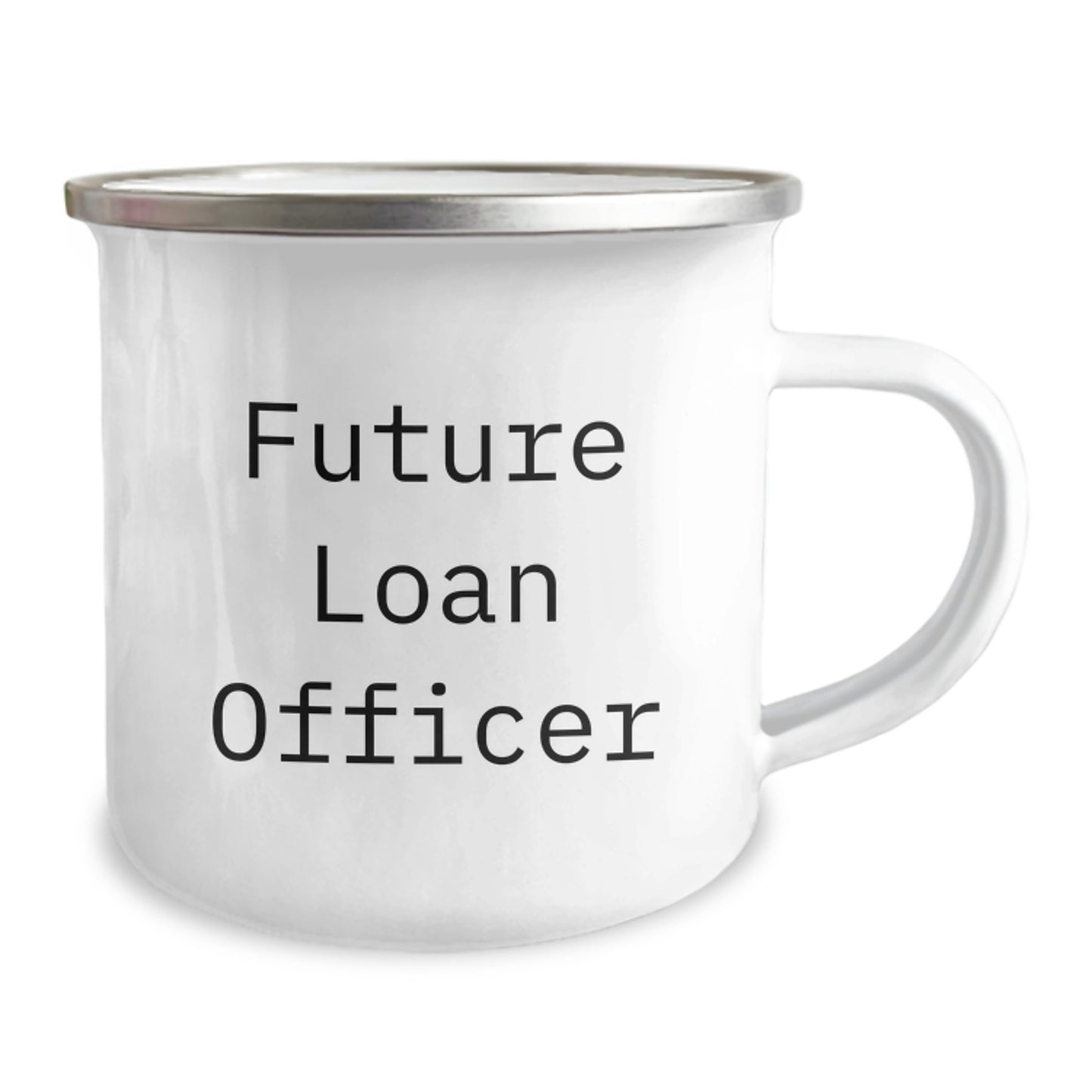 Funny Loan Officer Gifts from Friends for Men, Future Loan Officer Camping Mug, 'Future Loan Officer, Coffee Fuels My Dreams' Quote - Image 2