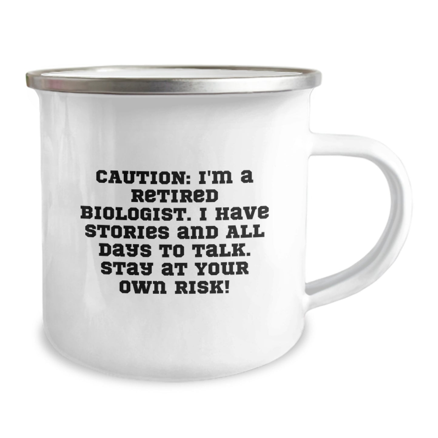 Funny Biologist Camping Mug Gifts from Friends for Him - A Cautionary Tale for Birthday Unique Gifts - Image 2