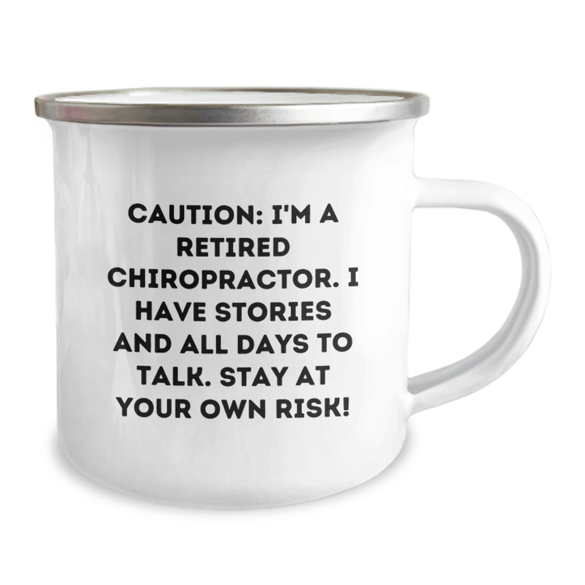 Chiropractor Camping Mug for Graduation Warnings from a Retired Doc - Gifts for Men, Women, or Coworkers - Image 2