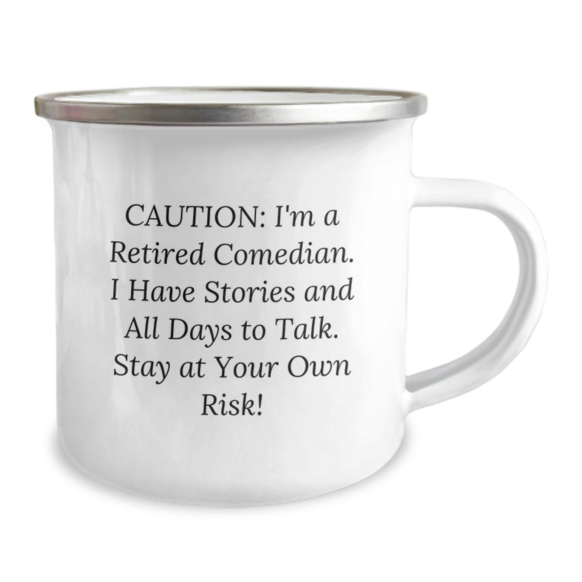 Funny Comedian Gifts from Friends, Comedian Camping Mug for Retired Comedians, Warning: Stories Ahead! Gifts for Comedian Men, Unique Graduation Gifts for Him - Image 2