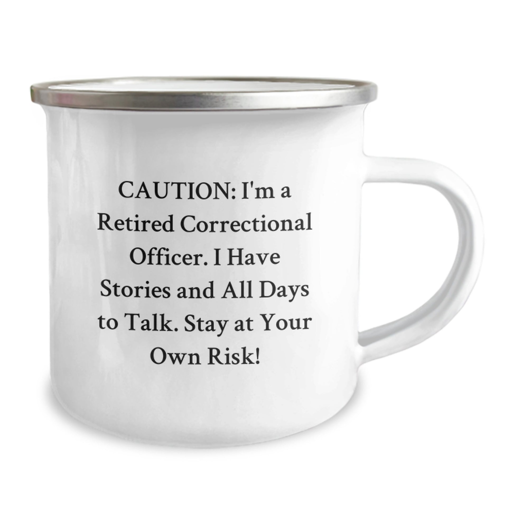Funny Correctional Officer Gifts for Men - Camping Mug, 'I'm A Retired Correctional Officer, I Have Stories...' - Image 2
