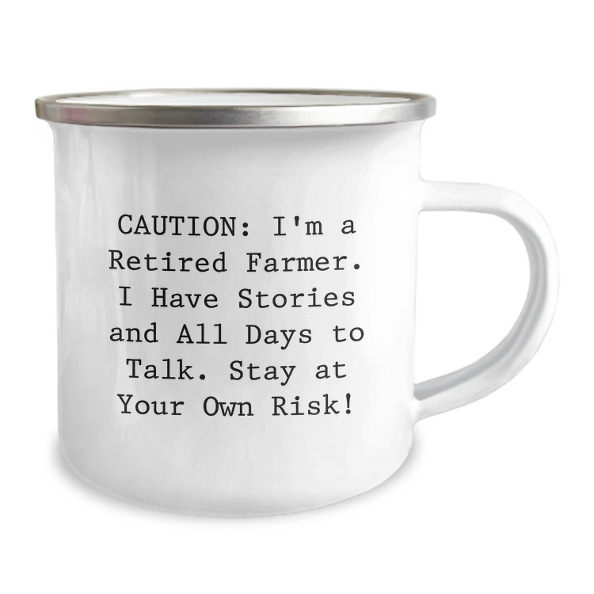 Farmer Gifts, Funny Camping Mug, 'Caution: I'm A Retired Farmer...' - Gifts from Men to Farmer Friends - Image 2