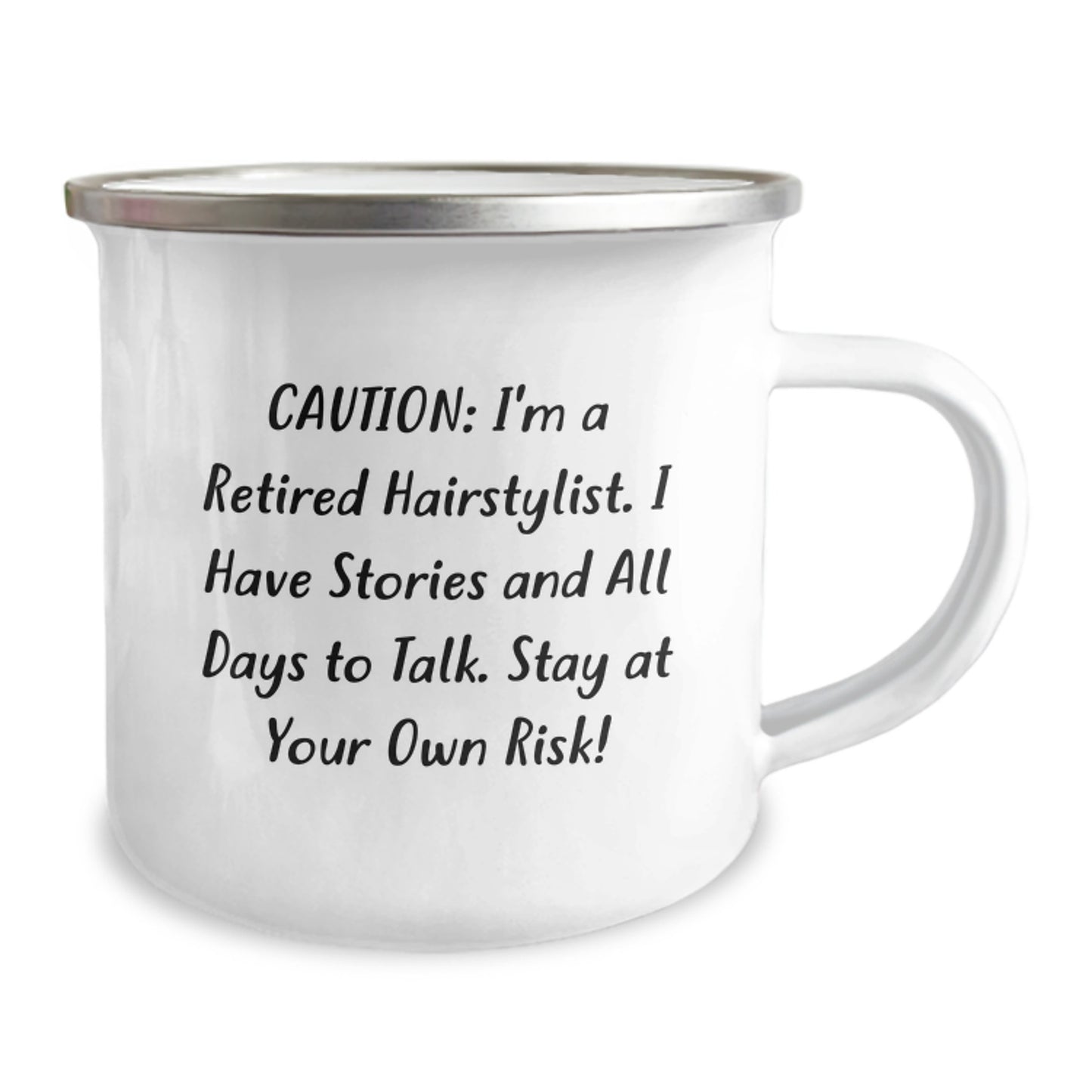 Funny Hairstylist Gifts from Men to Hairstylist Friends at Christmas - Stay At Your Own Risk! - Hairstylist Camping Mug - Image 2