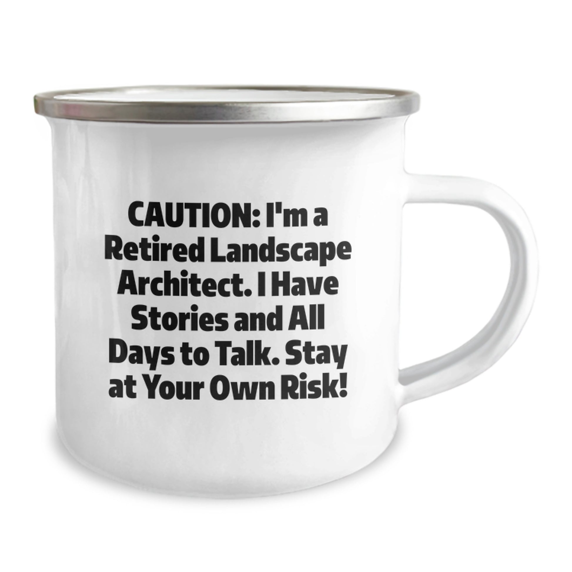 Funny Landscape Architect Gifts, 'Caution: I'm A Retired Landscape Architect...' Camping Mug for Graduation, Gifts from Friends to Landscape Architect - Image 2