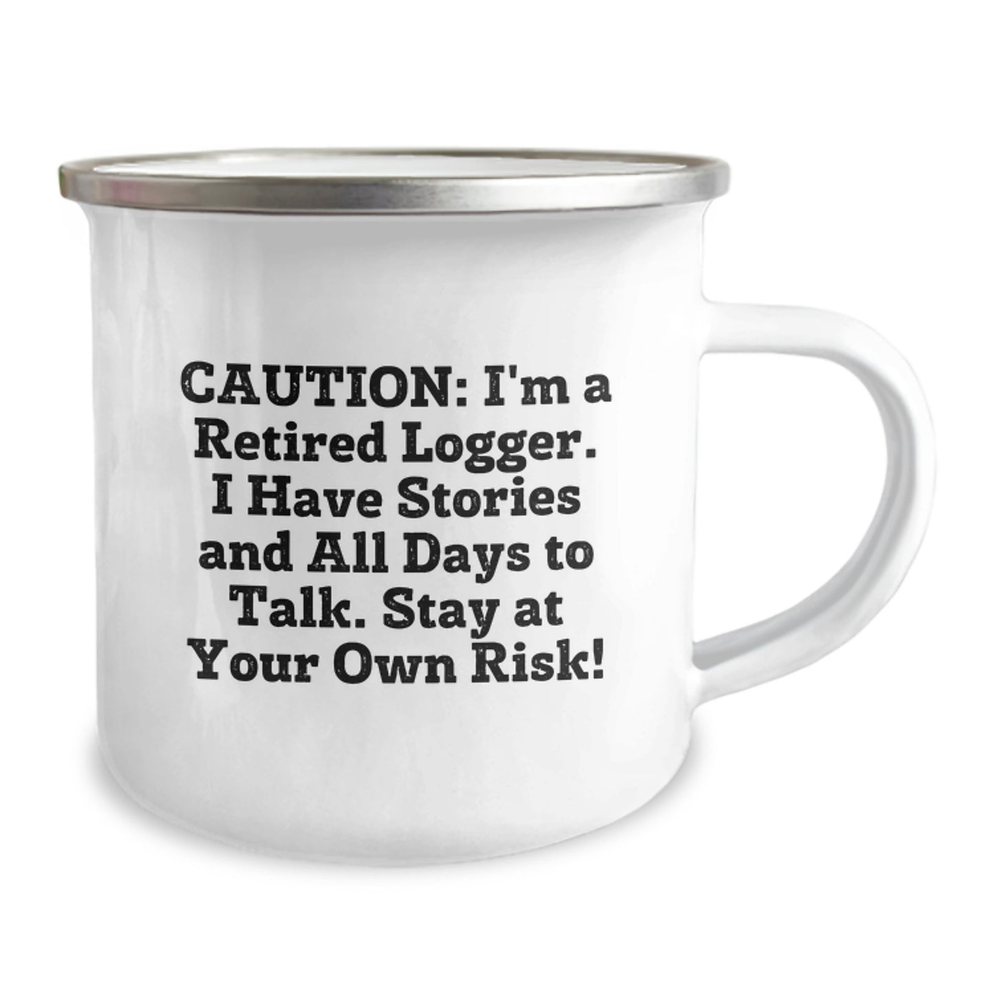 Funny Logger Gifts from Friends for Christmas Unique Logger Men Camping Mug, Stay At Your Own Risk! Gift for Logger Enthusiast - Image 2
