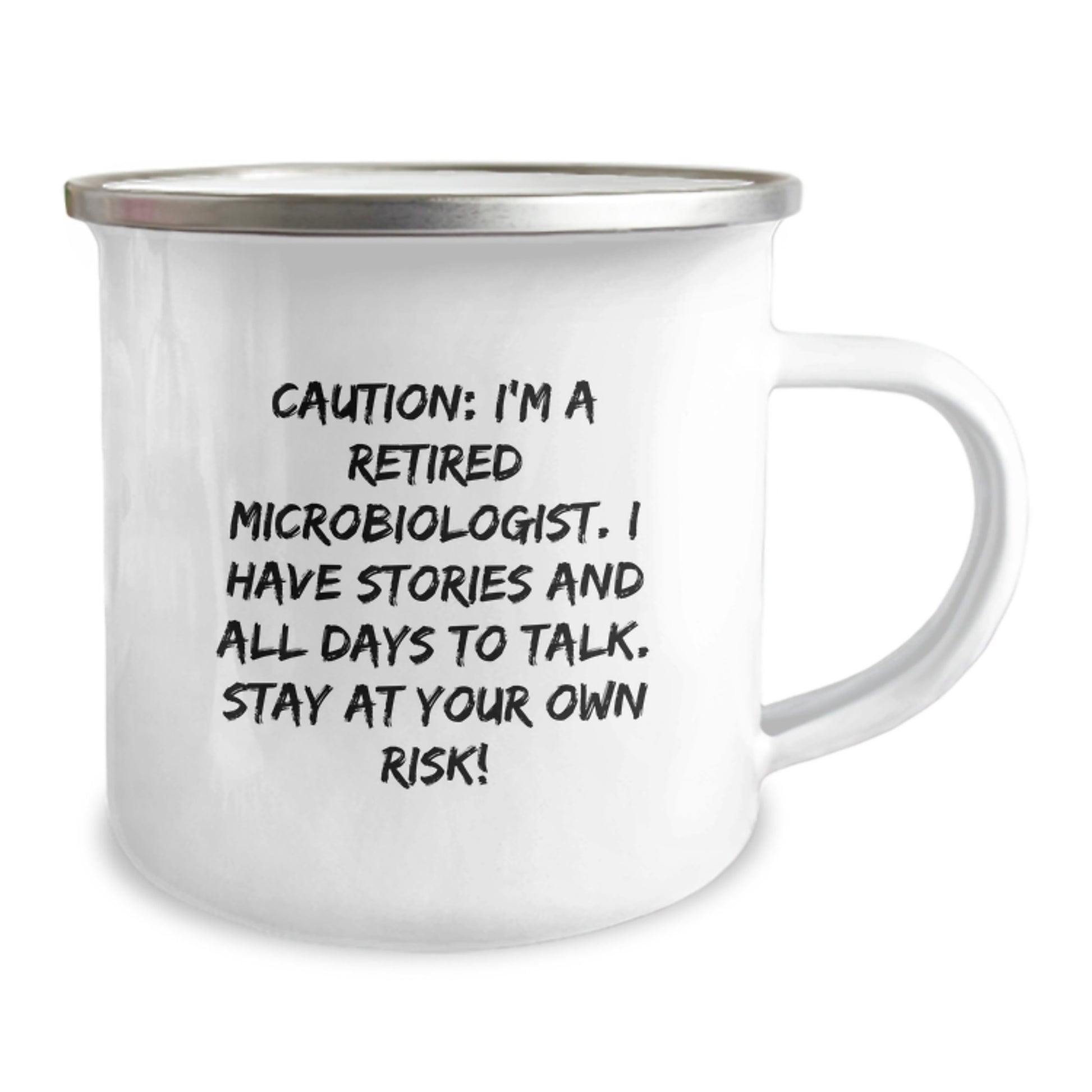 Funny Microbiologist Gifts from Friends - Christmas Unique Camp Mug for Men - 'I'm A Retired Microbiologist, Stay At Your Own Risk!' - Image 2
